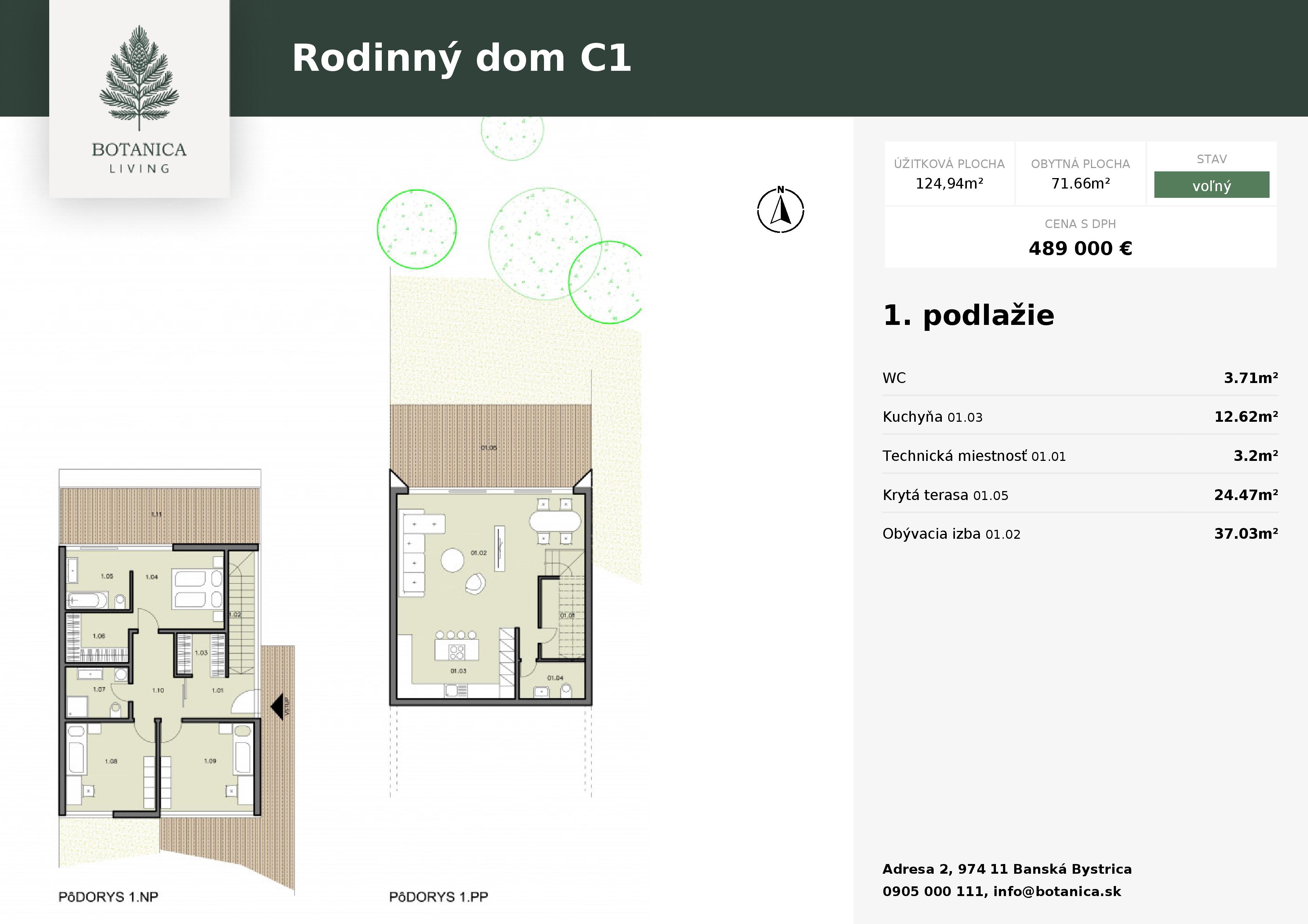 Botanica - house C1 - Pôdorys