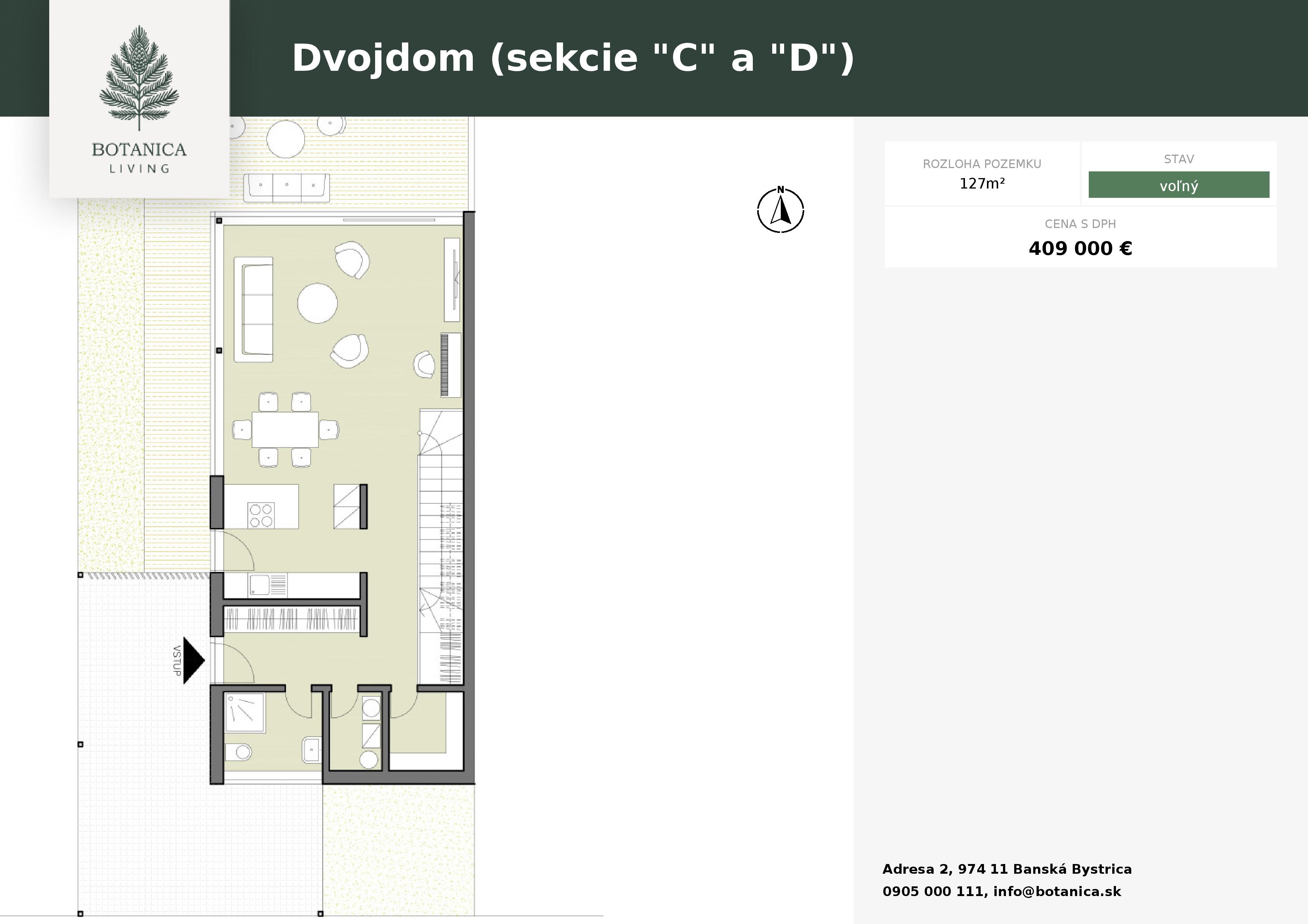 Botanica - house (sekcie C a D) - Pôdorys