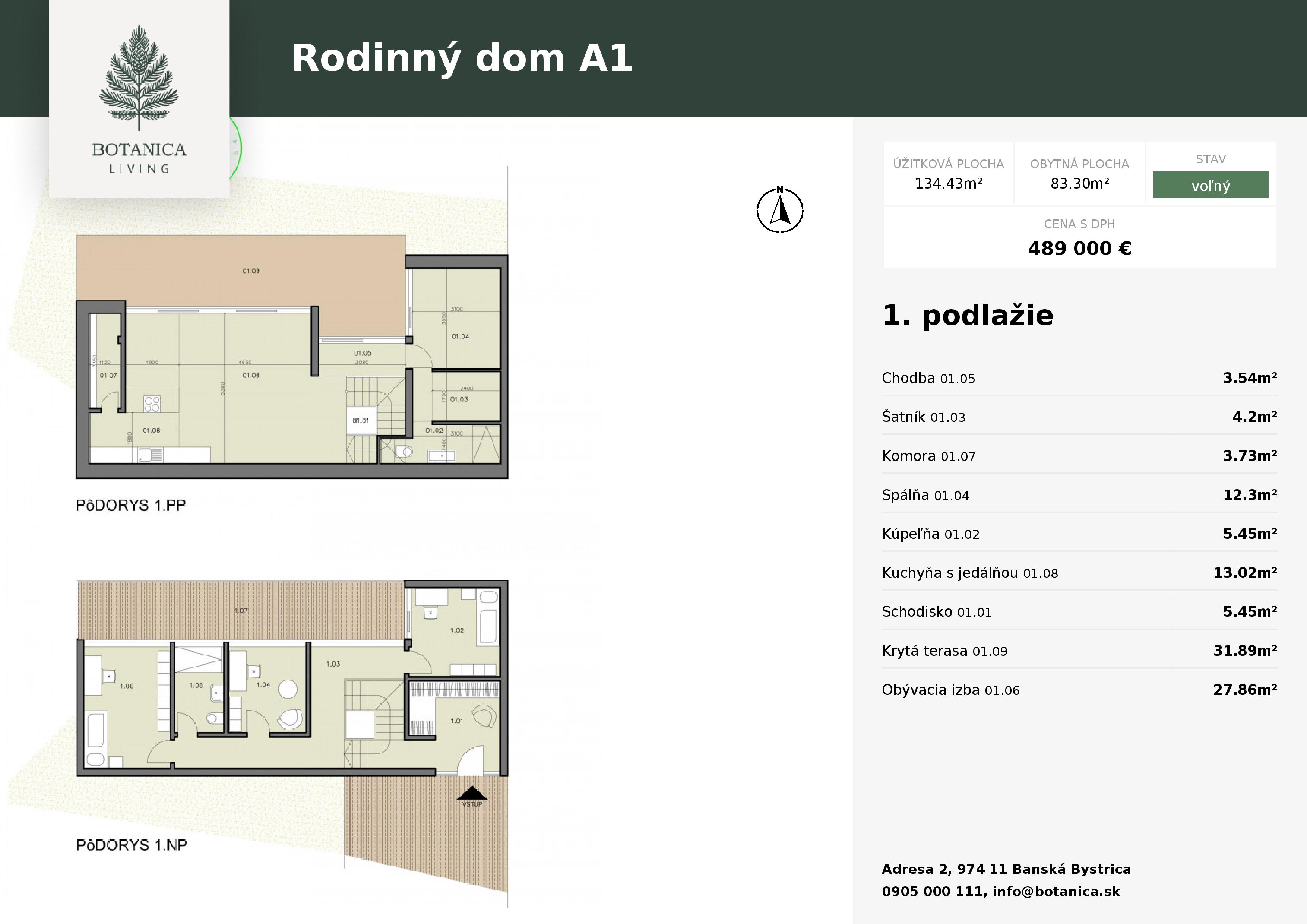 Botanica - house A1 - Pôdorys