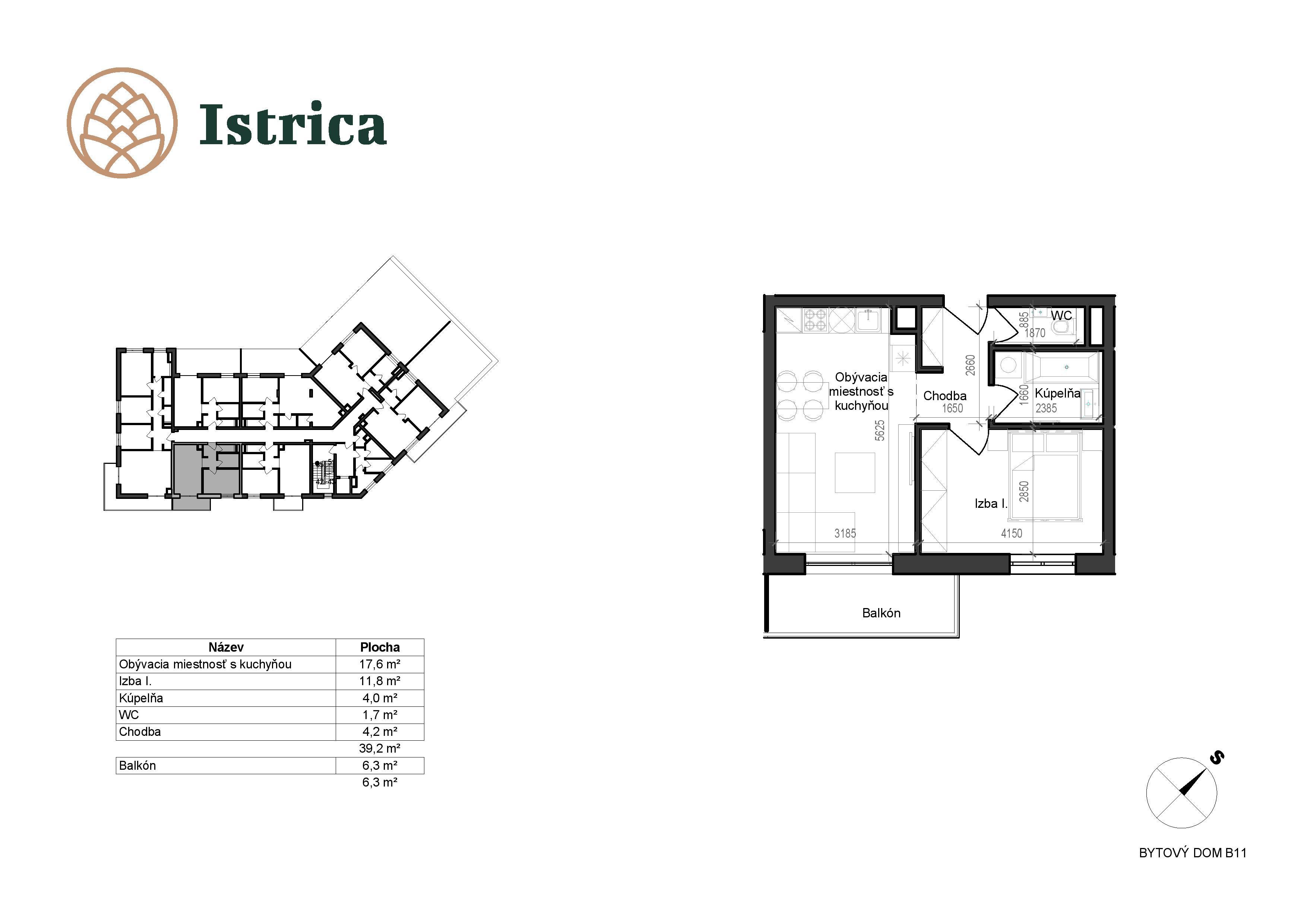 Istrica - B11 – 1B - Pôdorys