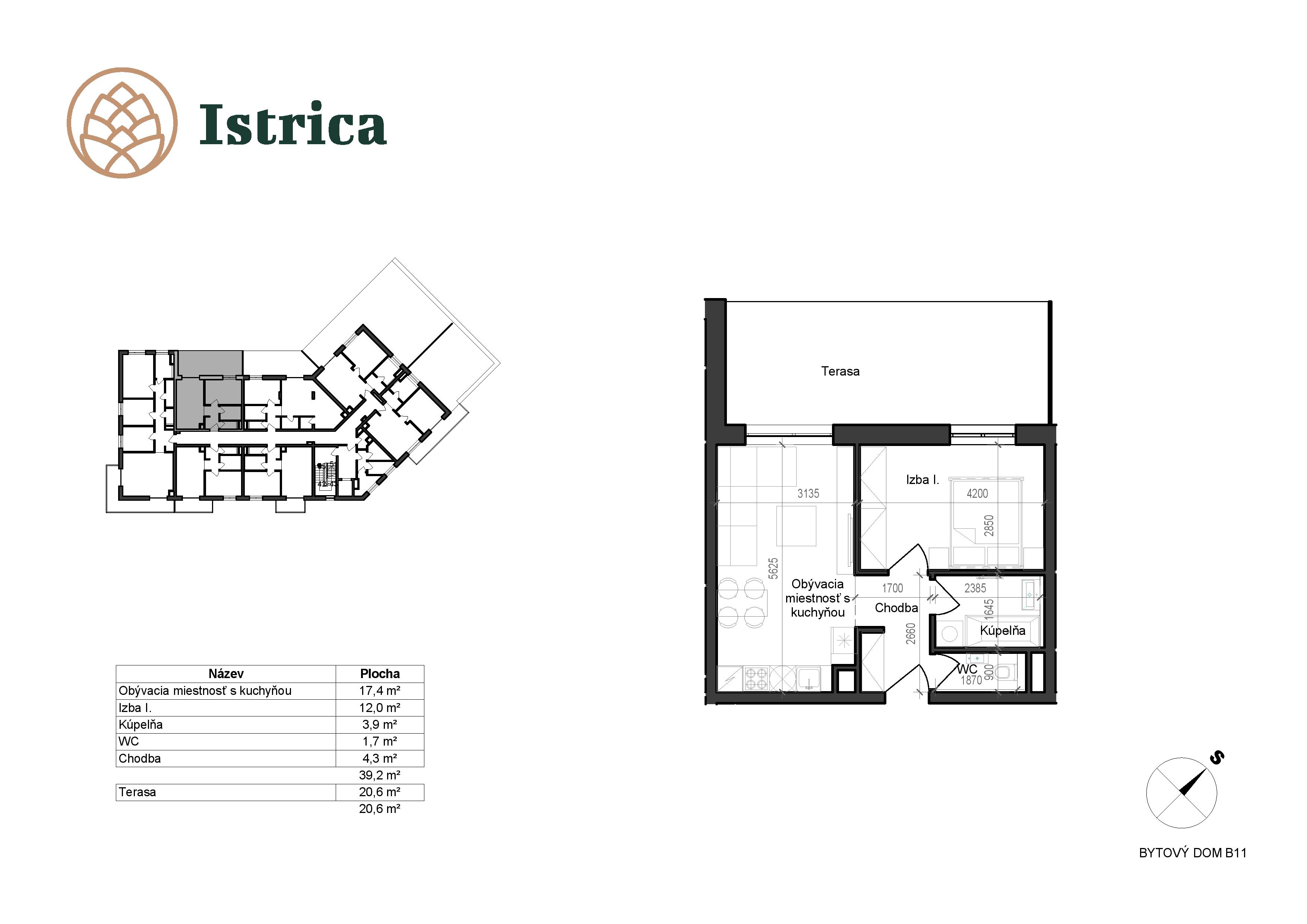 Istrica - B11 – 1D - Pôdorys