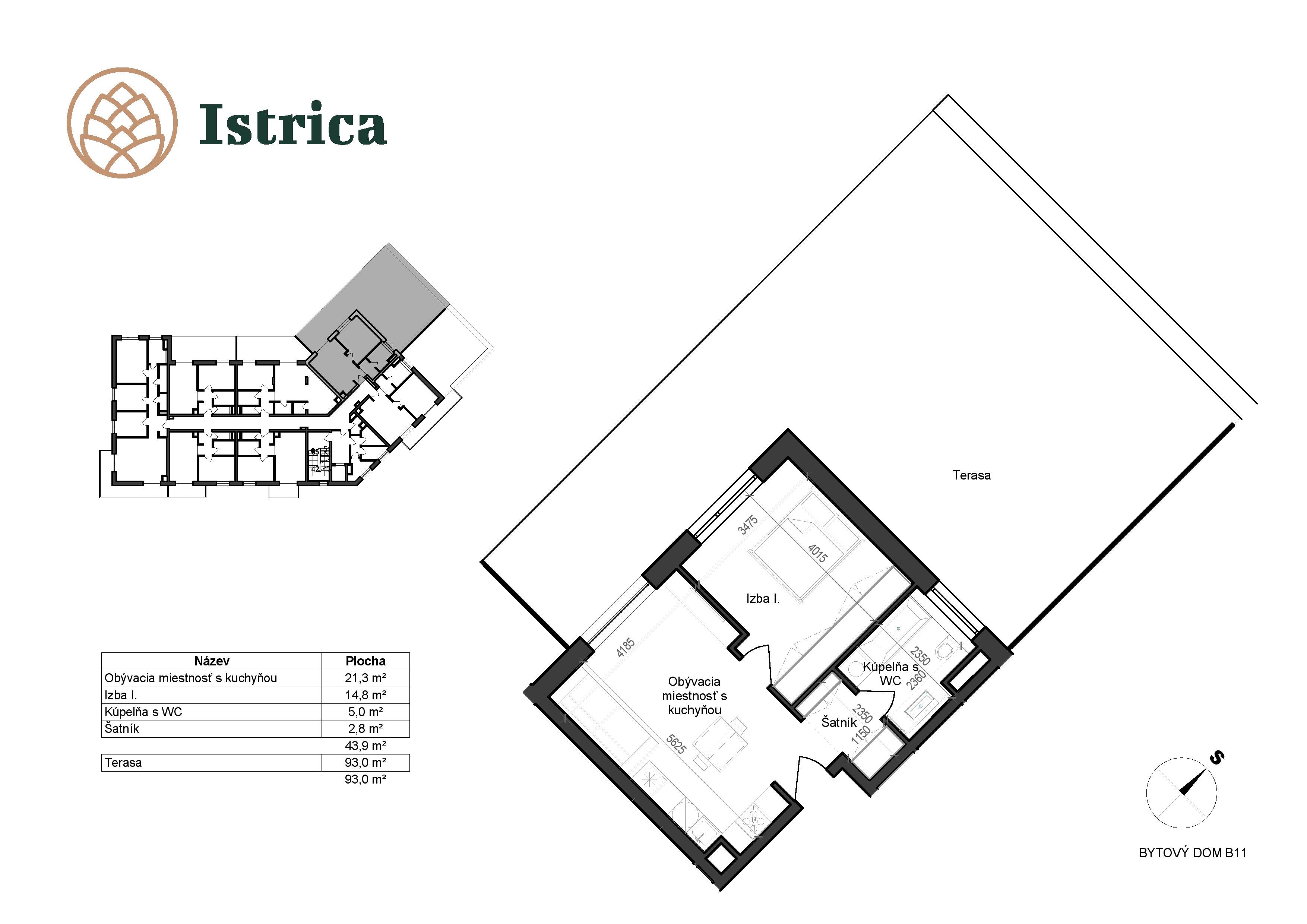 Istrica - B11 – 1F - Pôdorys