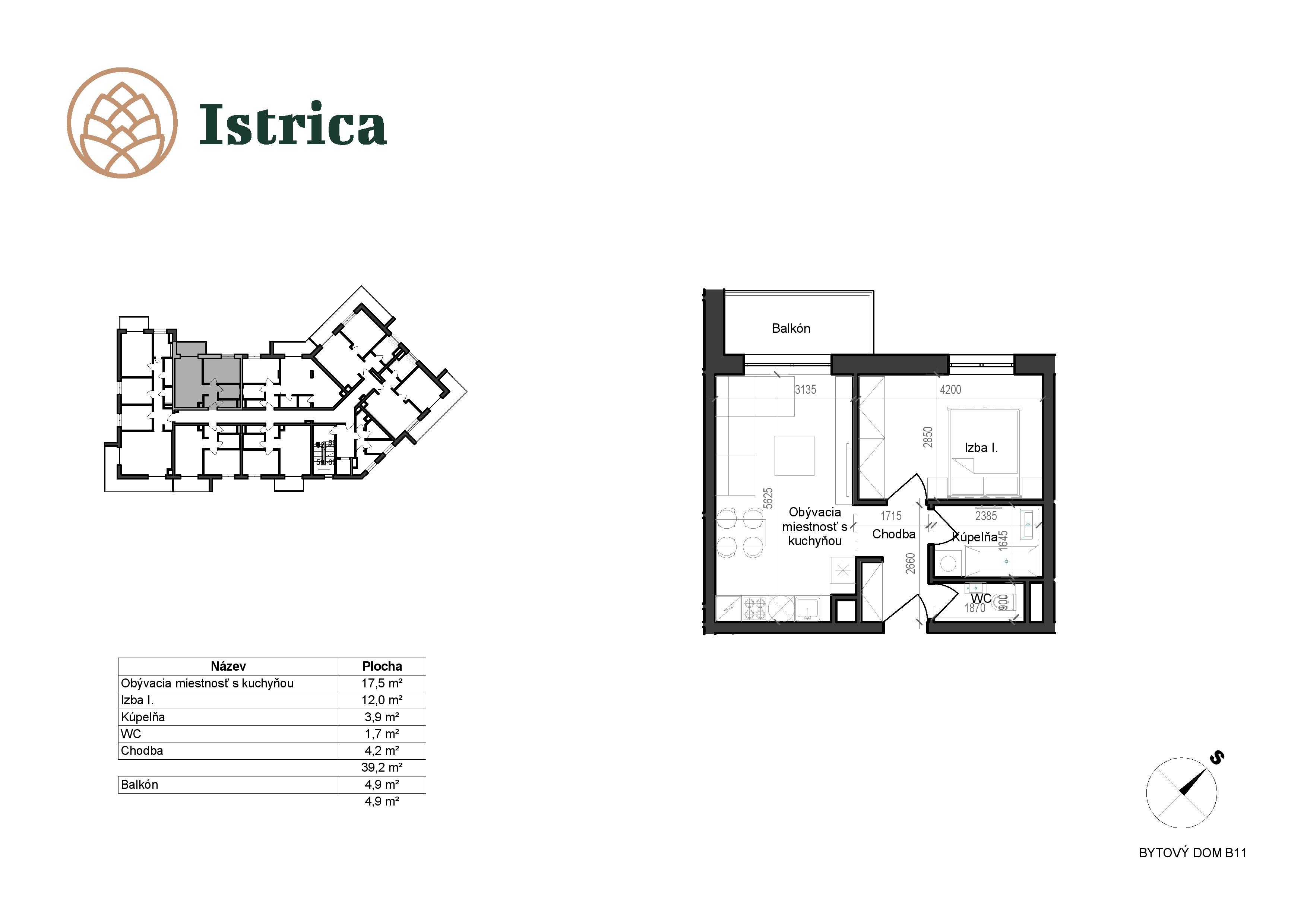 Istrica - B11 – 2D - Pôdorys