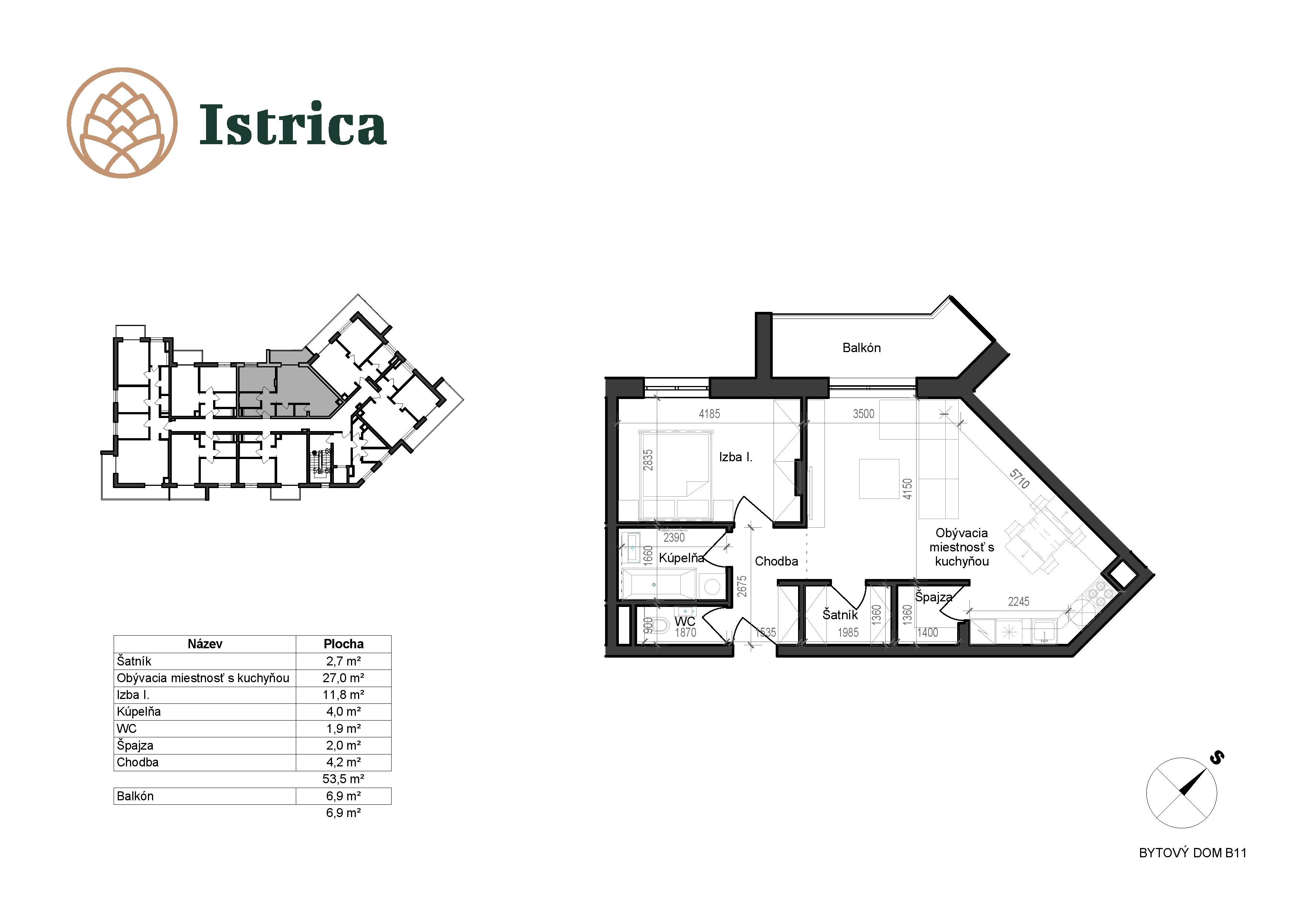 Istrica - B11 – 2E - Pôdorys