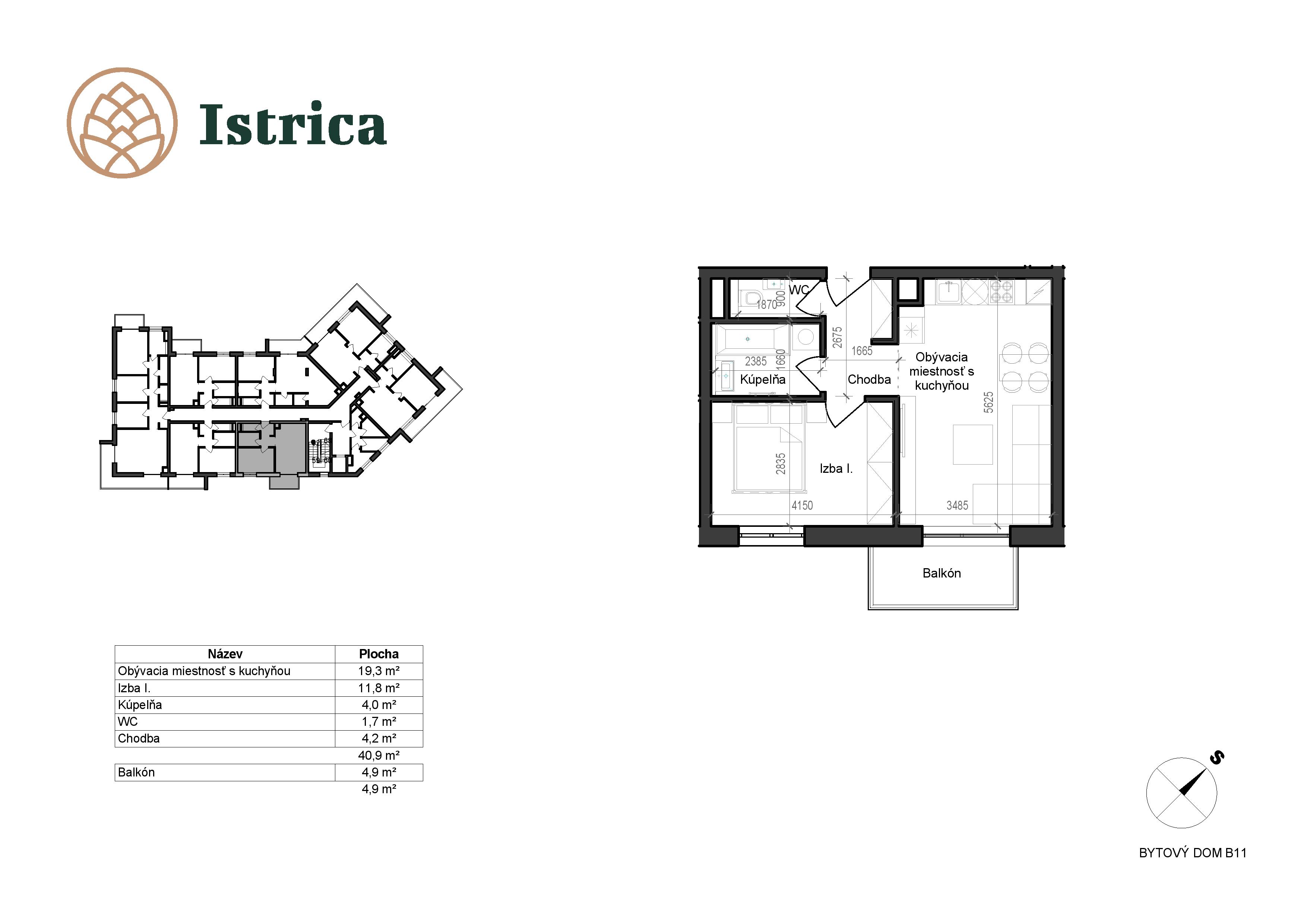 Istrica - B11 – 3A - Pôdorys