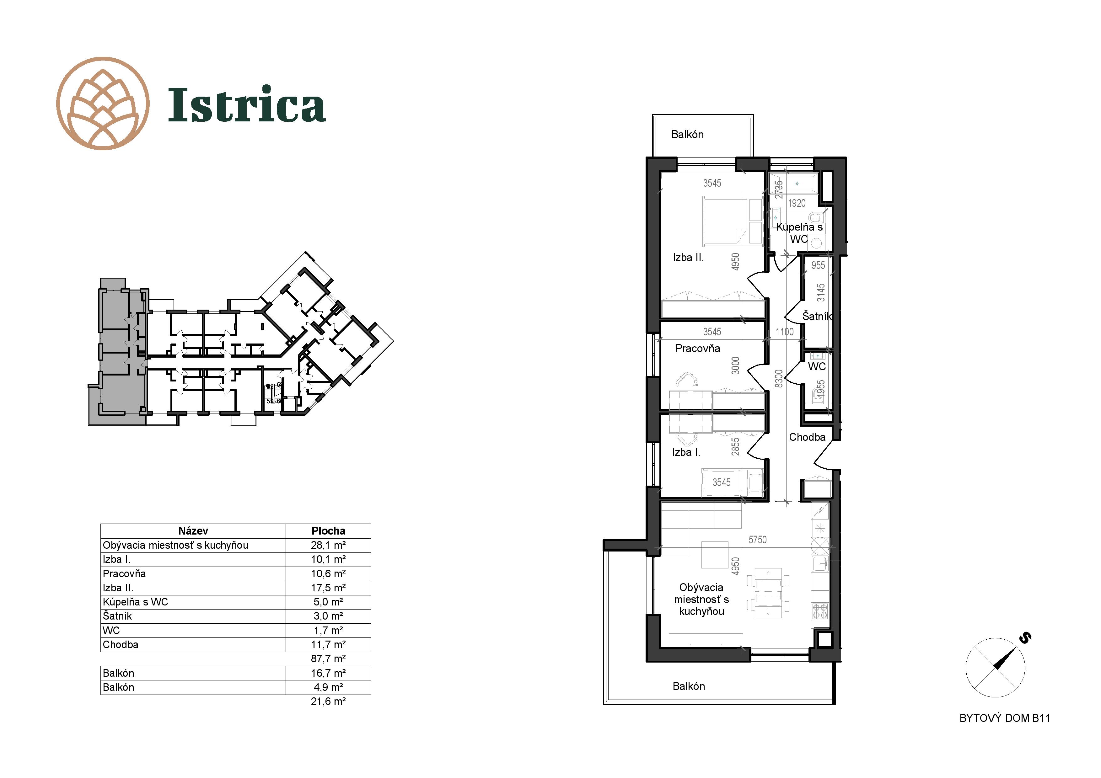 Istrica - B11 – 3C - Pôdorys