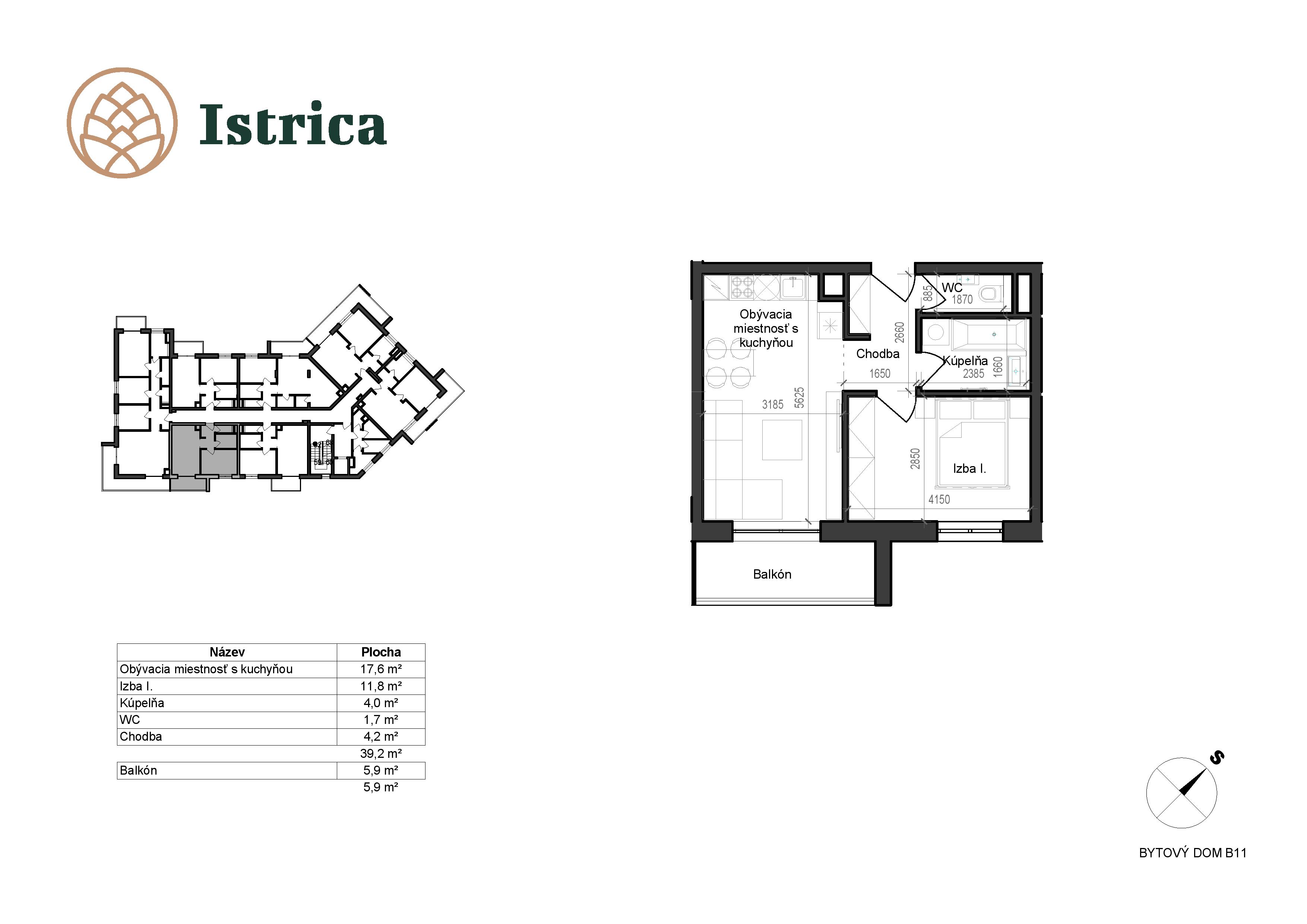 Istrica - B11 – 4B - Pôdorys