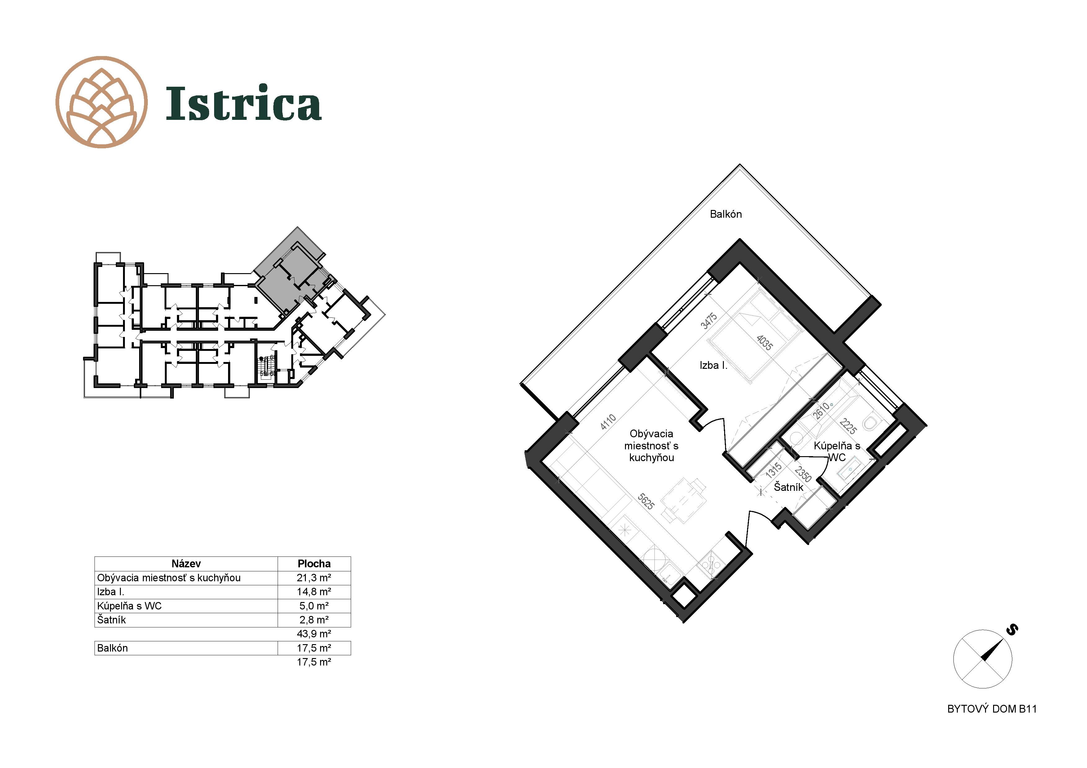 Istrica - B11 – 4F - Pôdorys