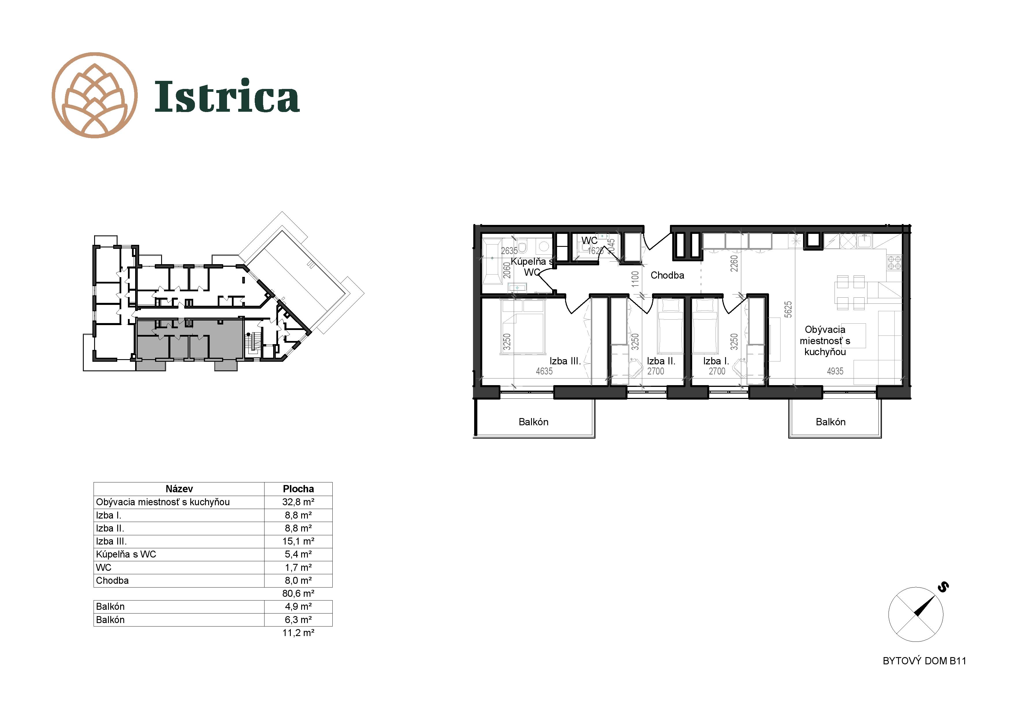 Istrica - B11 – 7A - Pôdorys