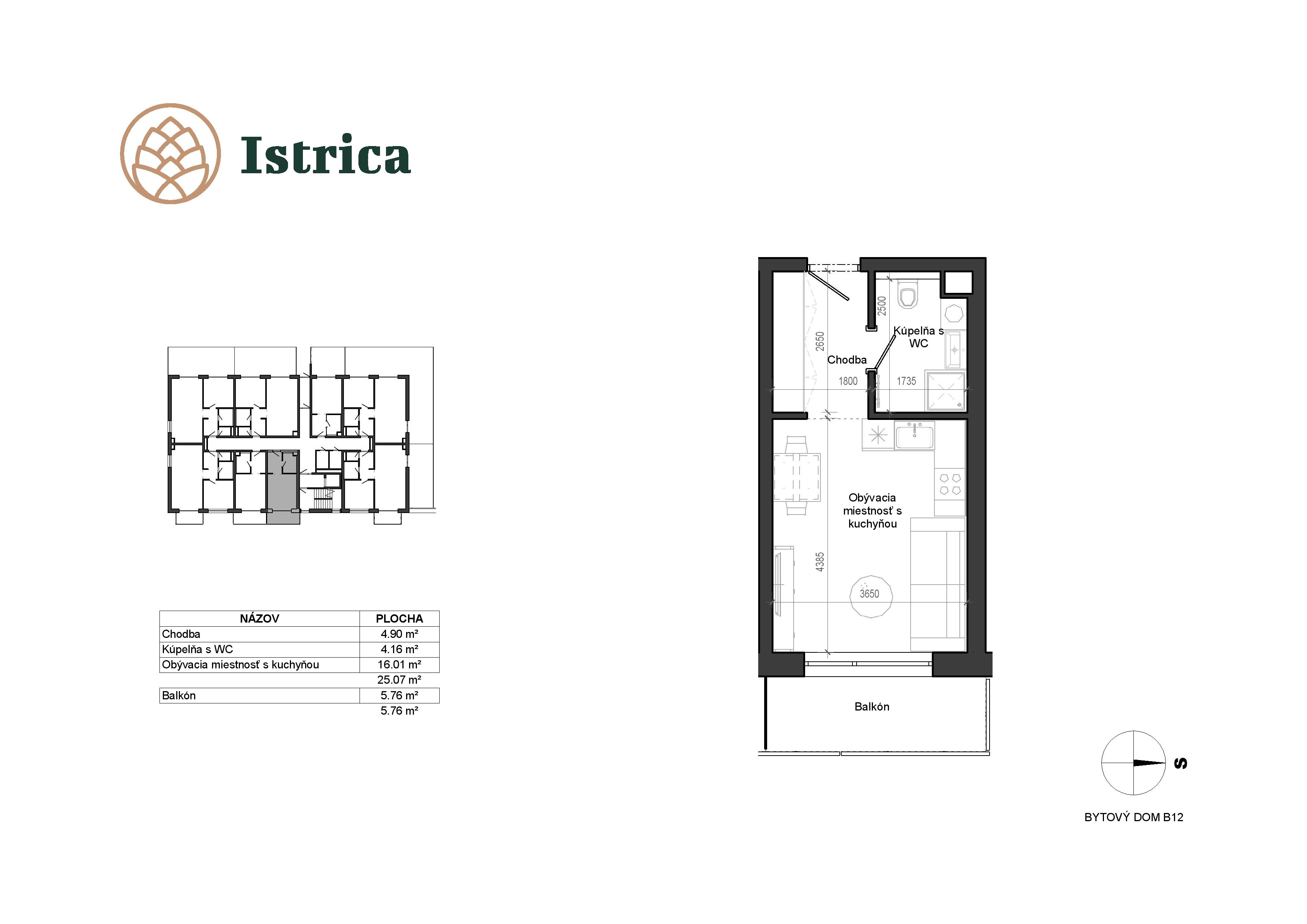 Istrica - B12 – 1A - Pôdorys