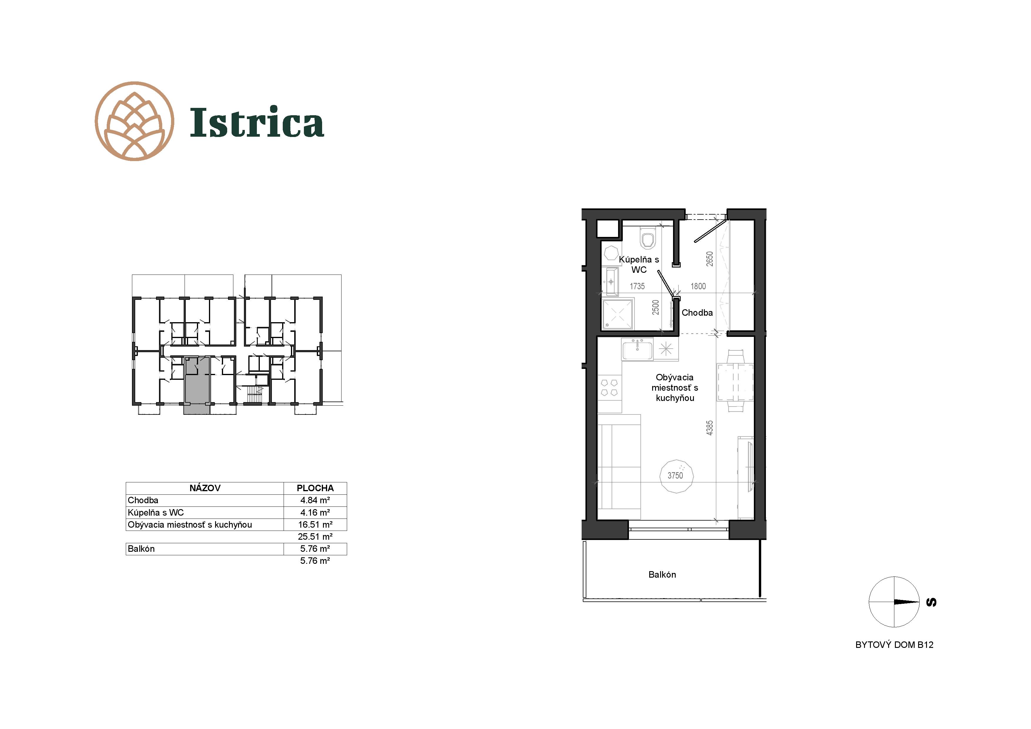 Istrica - B12 – 1B - Pôdorys
