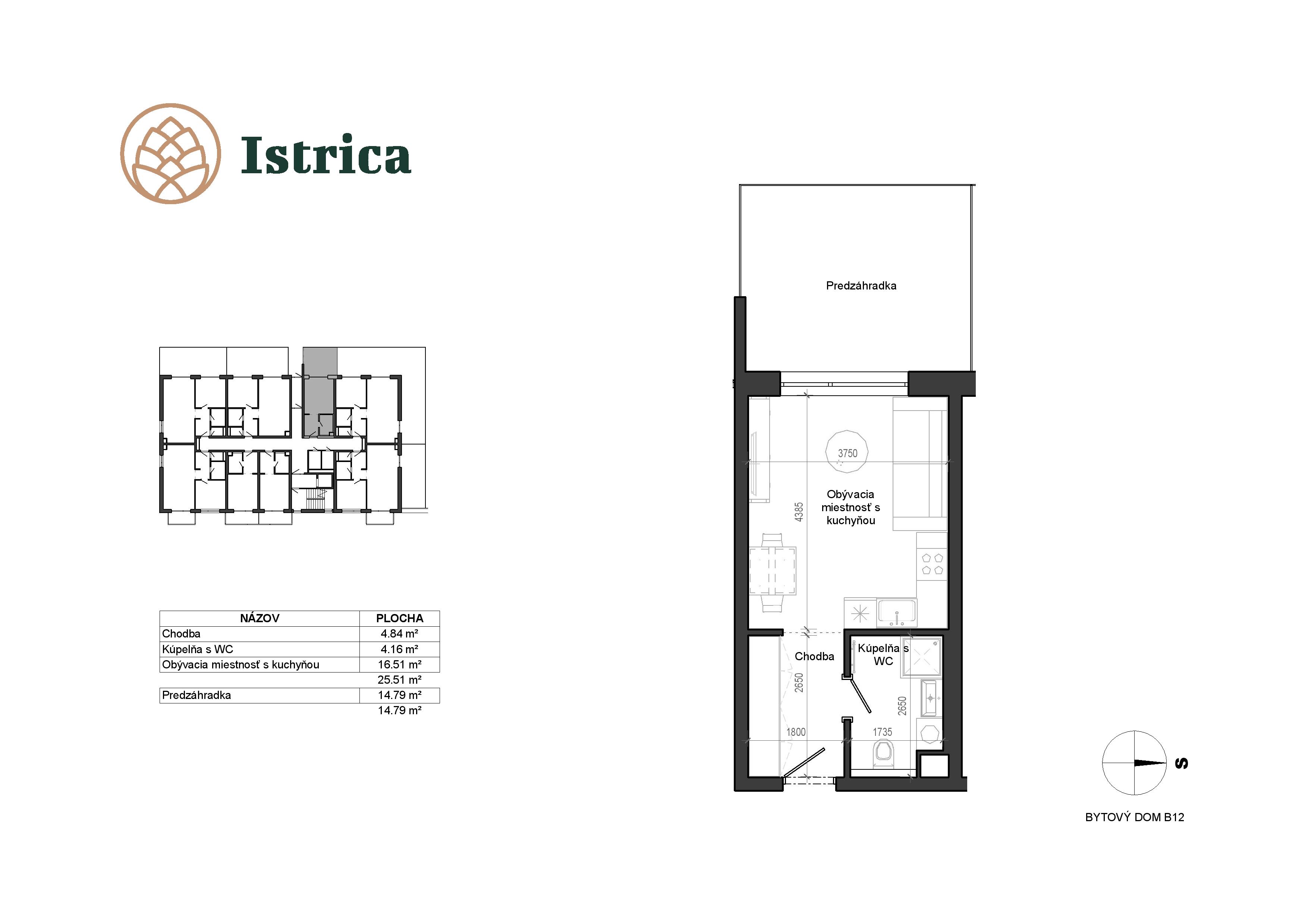 Istrica - B12 – 1F - Pôdorys