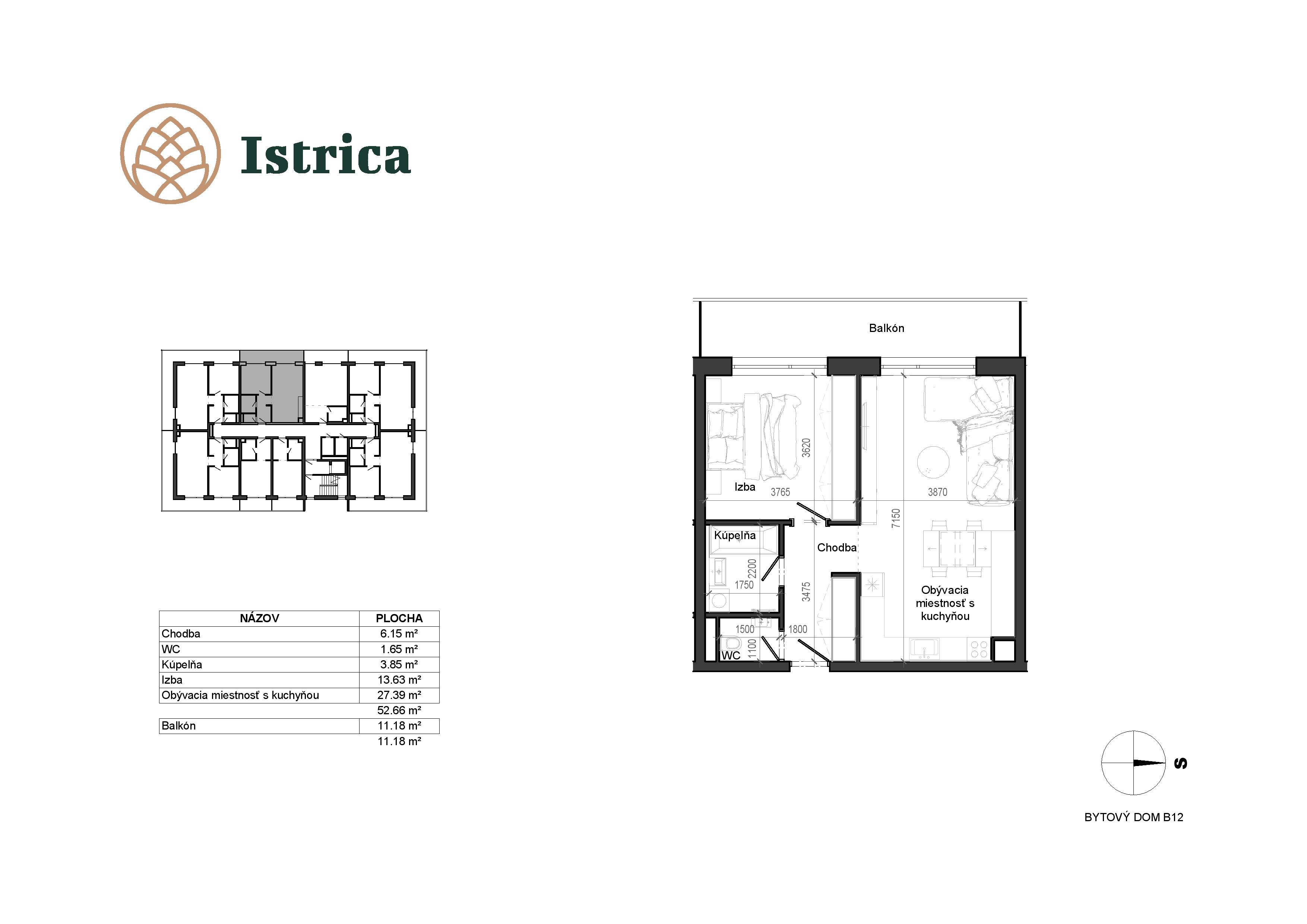 Istrica - B12 – 2E - Pôdorys