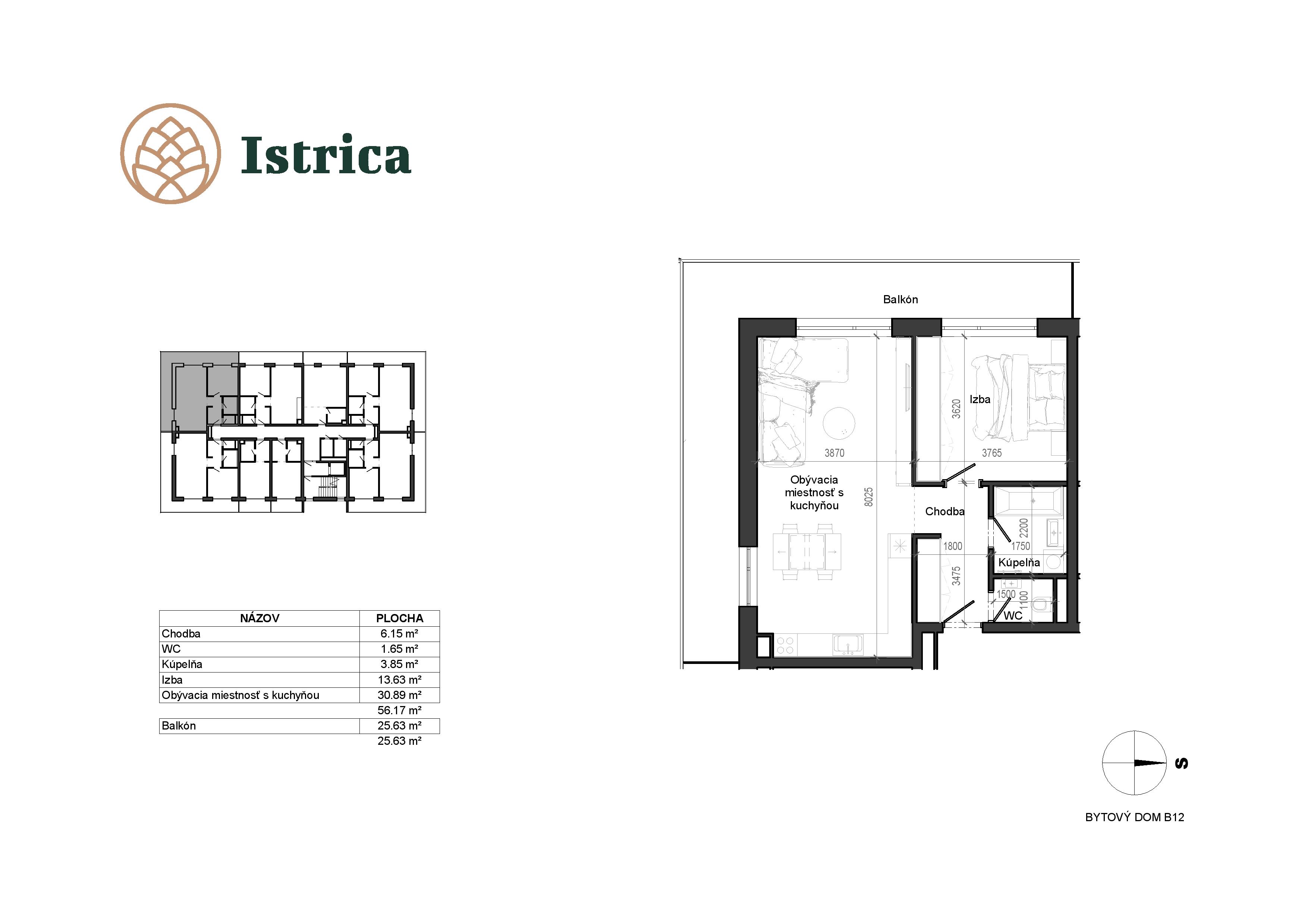 Istrica - B12 – 3D - Pôdorys