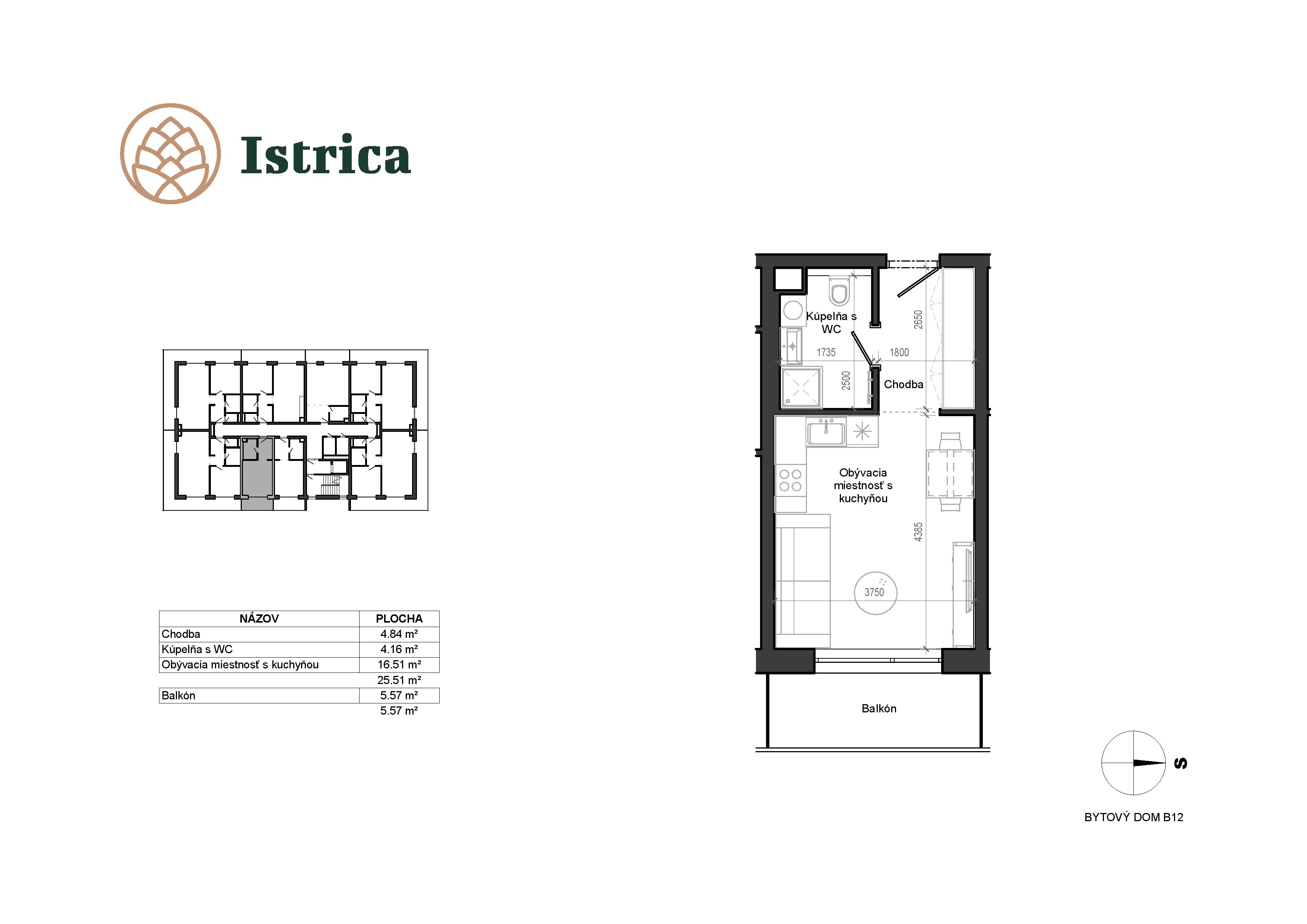 Istrica - B12 – 4B - Pôdorys