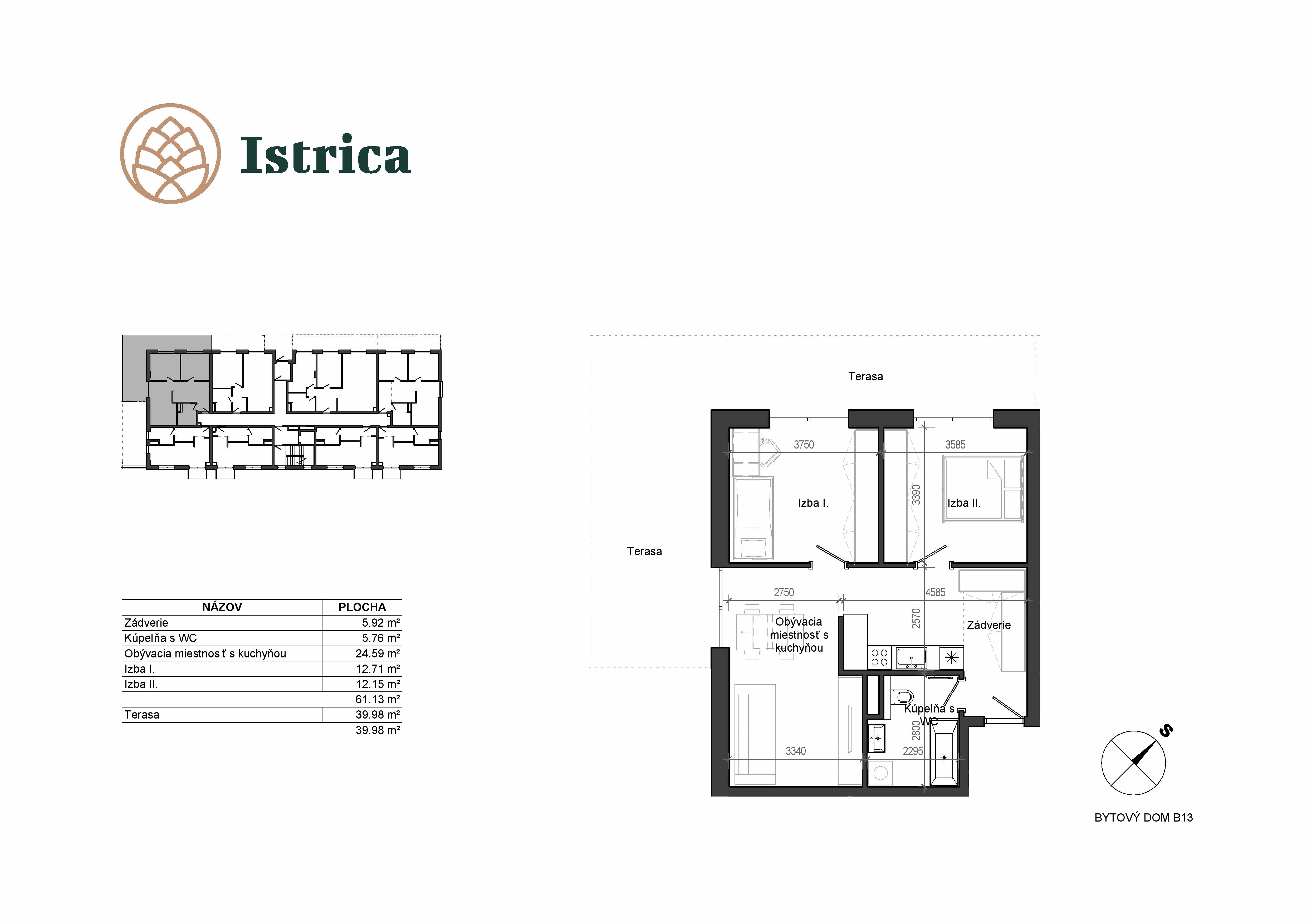 Istrica - B13 – 1C - Pôdorys