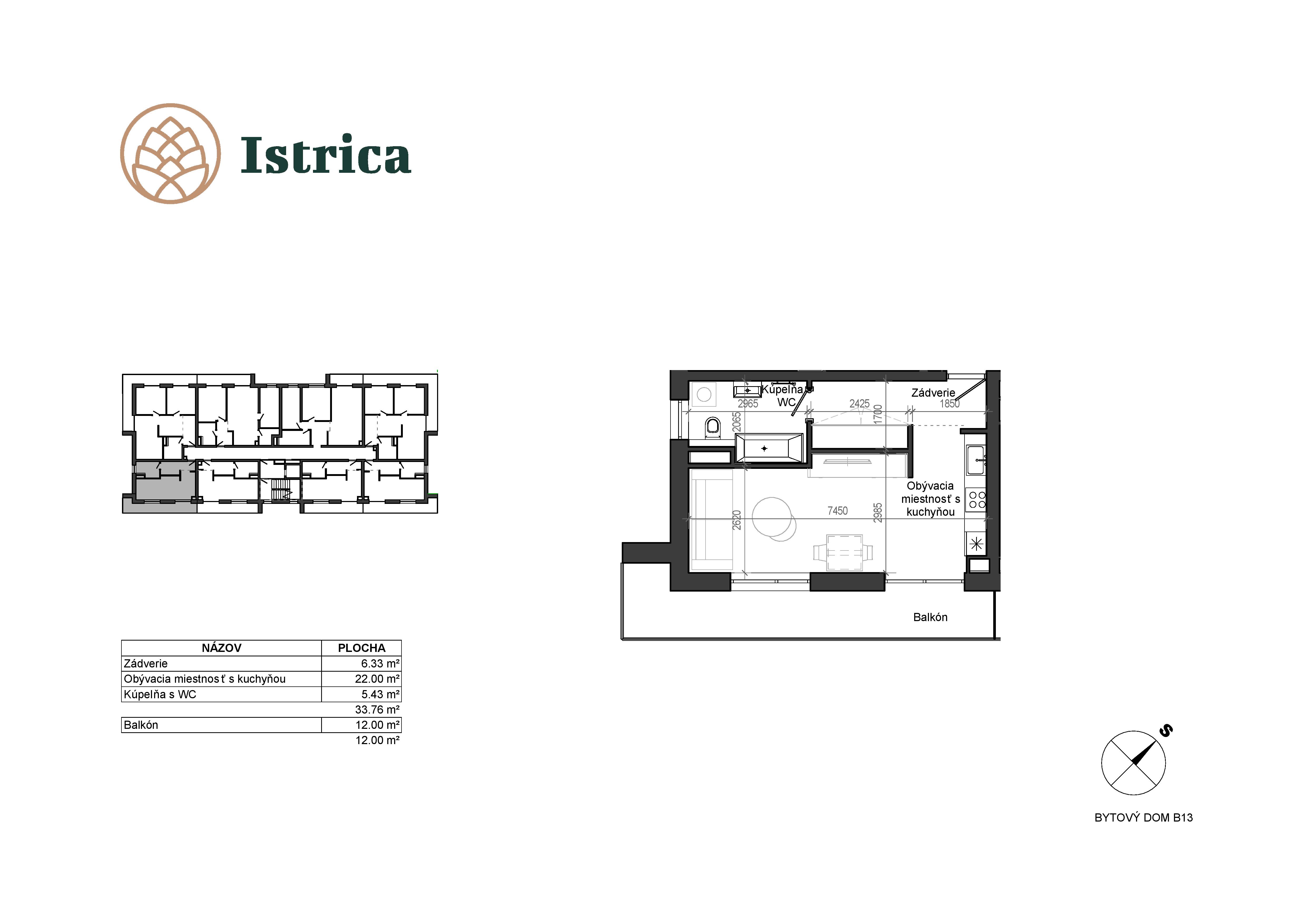 Istrica - B13 – 2B - Pôdorys