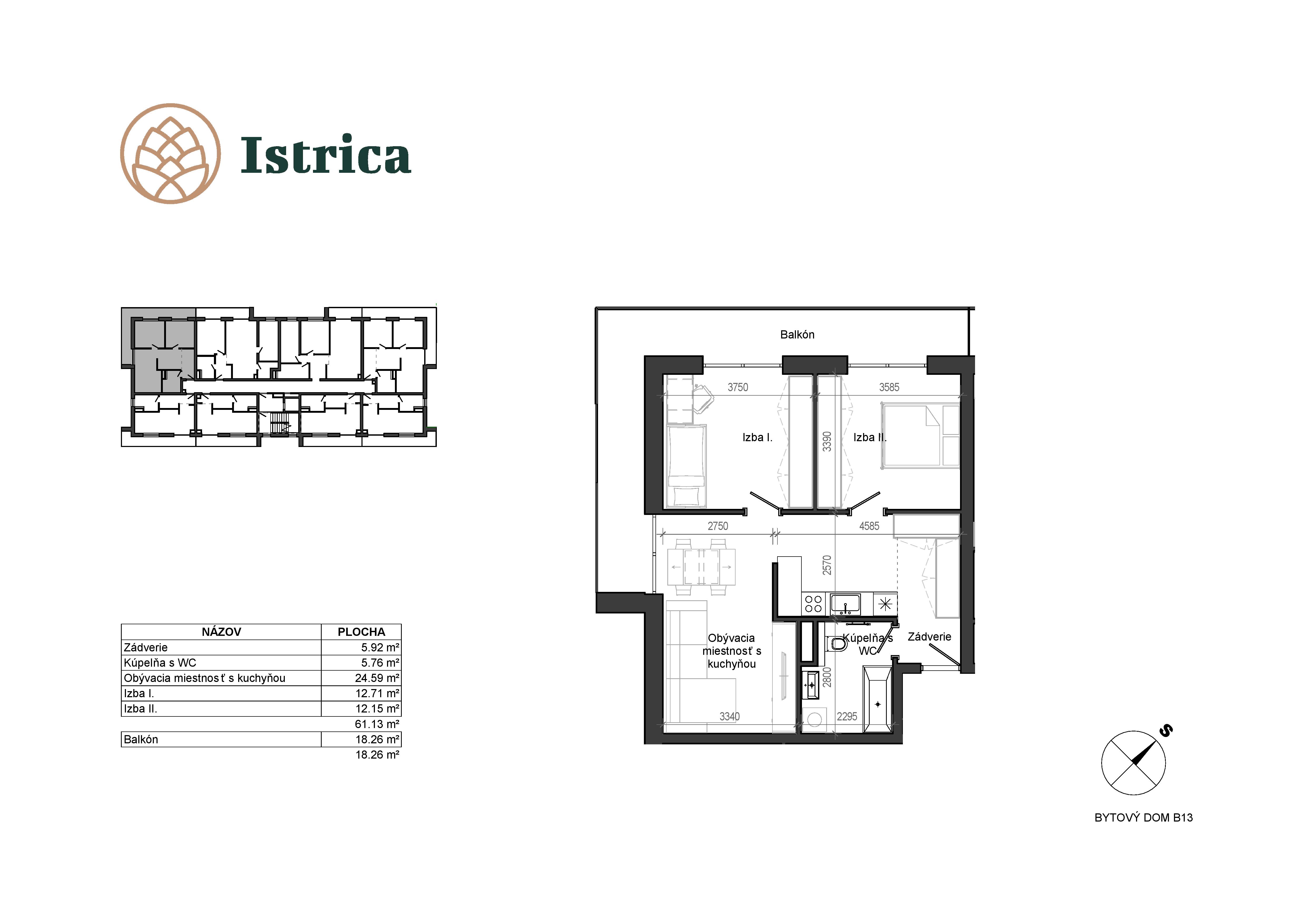 Istrica - B13 – 5C - Pôdorys