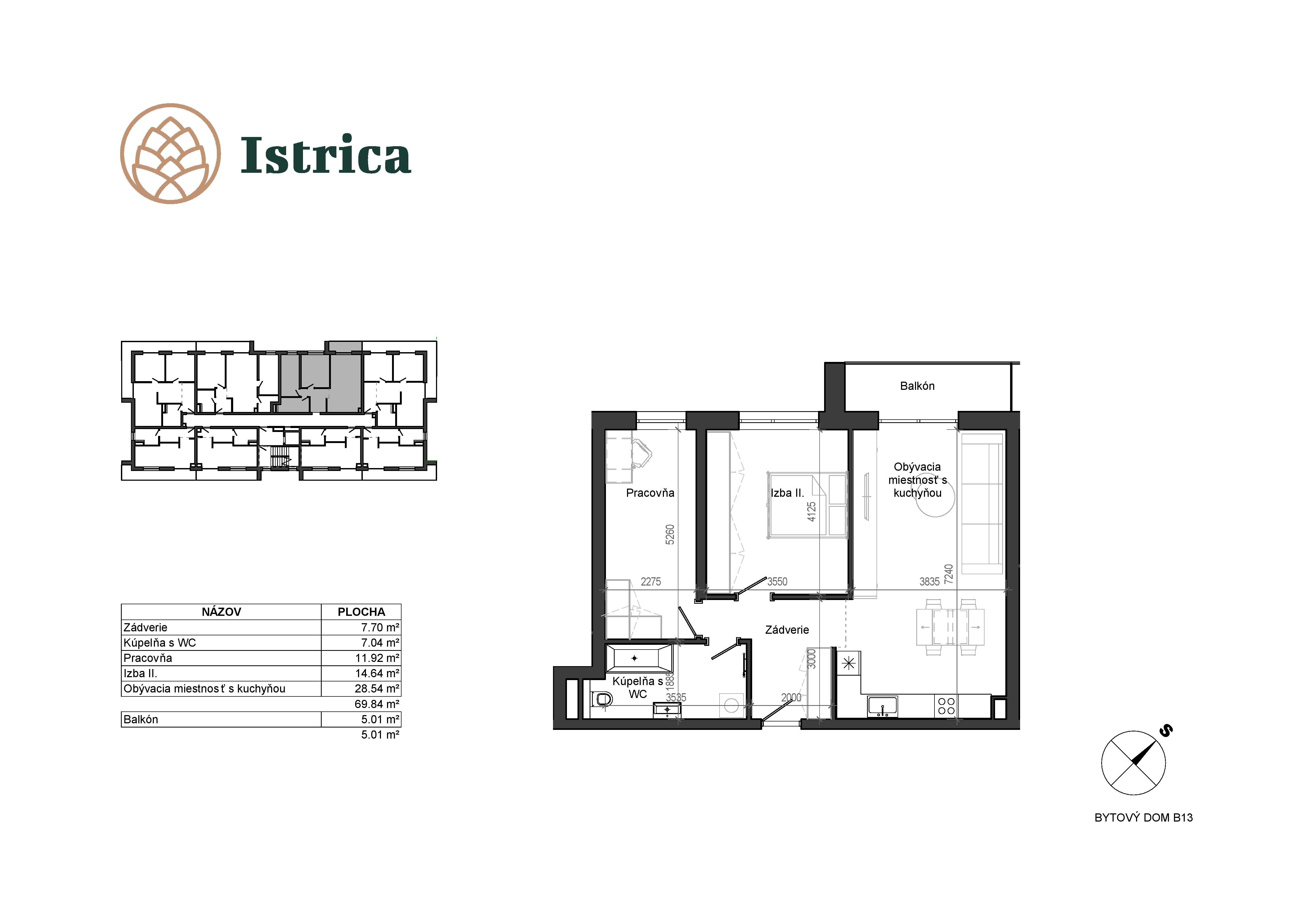 Istrica - B13 – 6E - Pôdorys