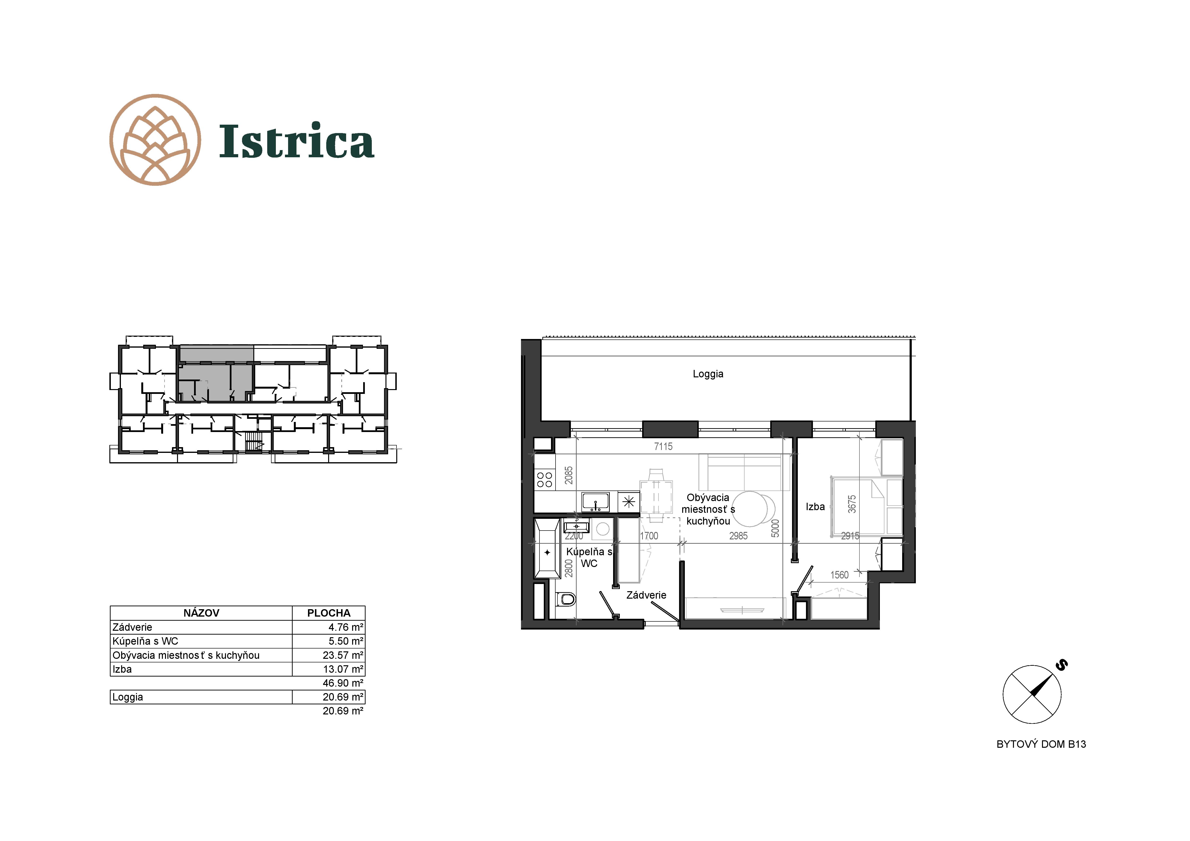 Istrica - B13 – 7D - Pôdorys