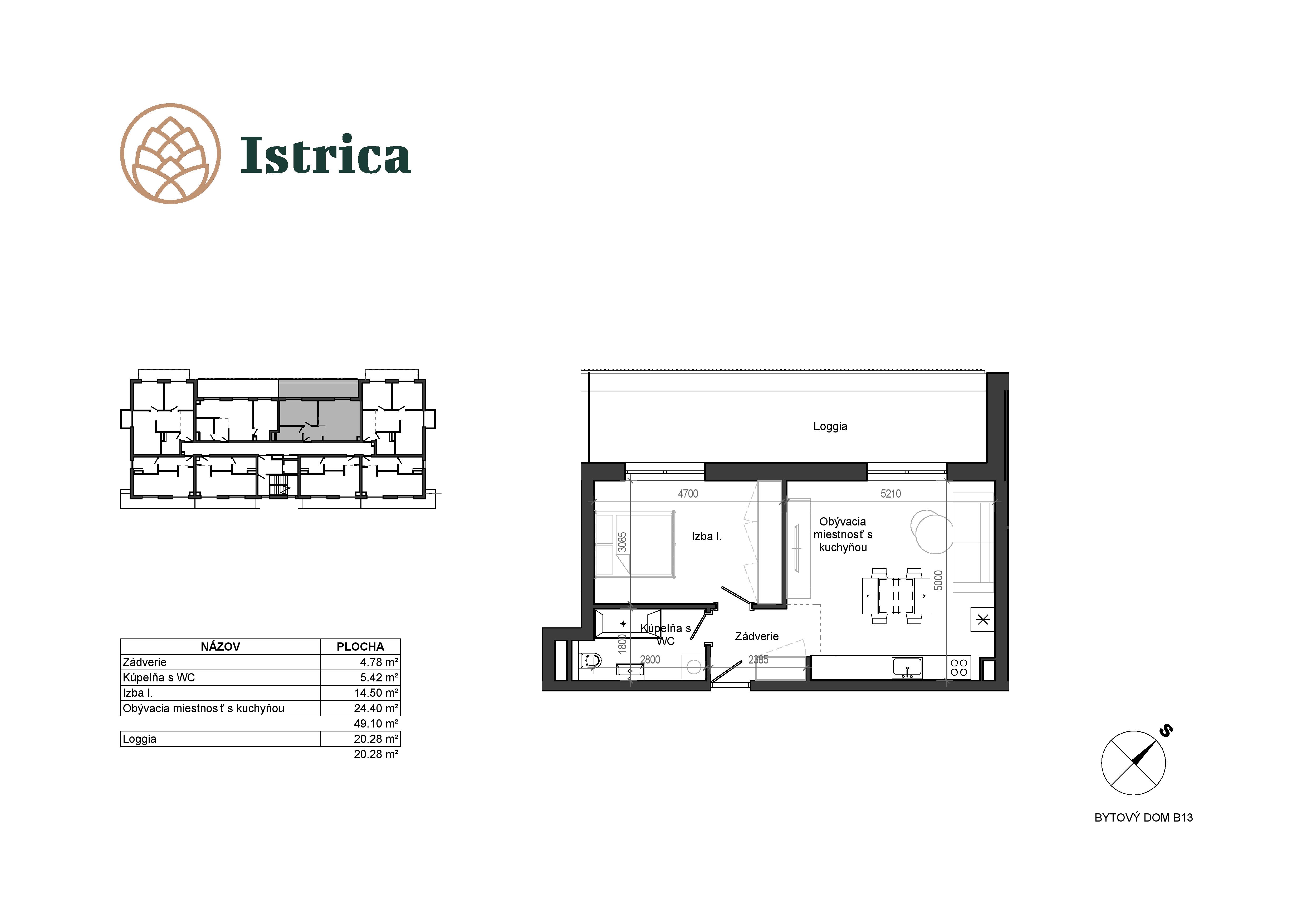 Istrica - B13 – 7E - Pôdorys