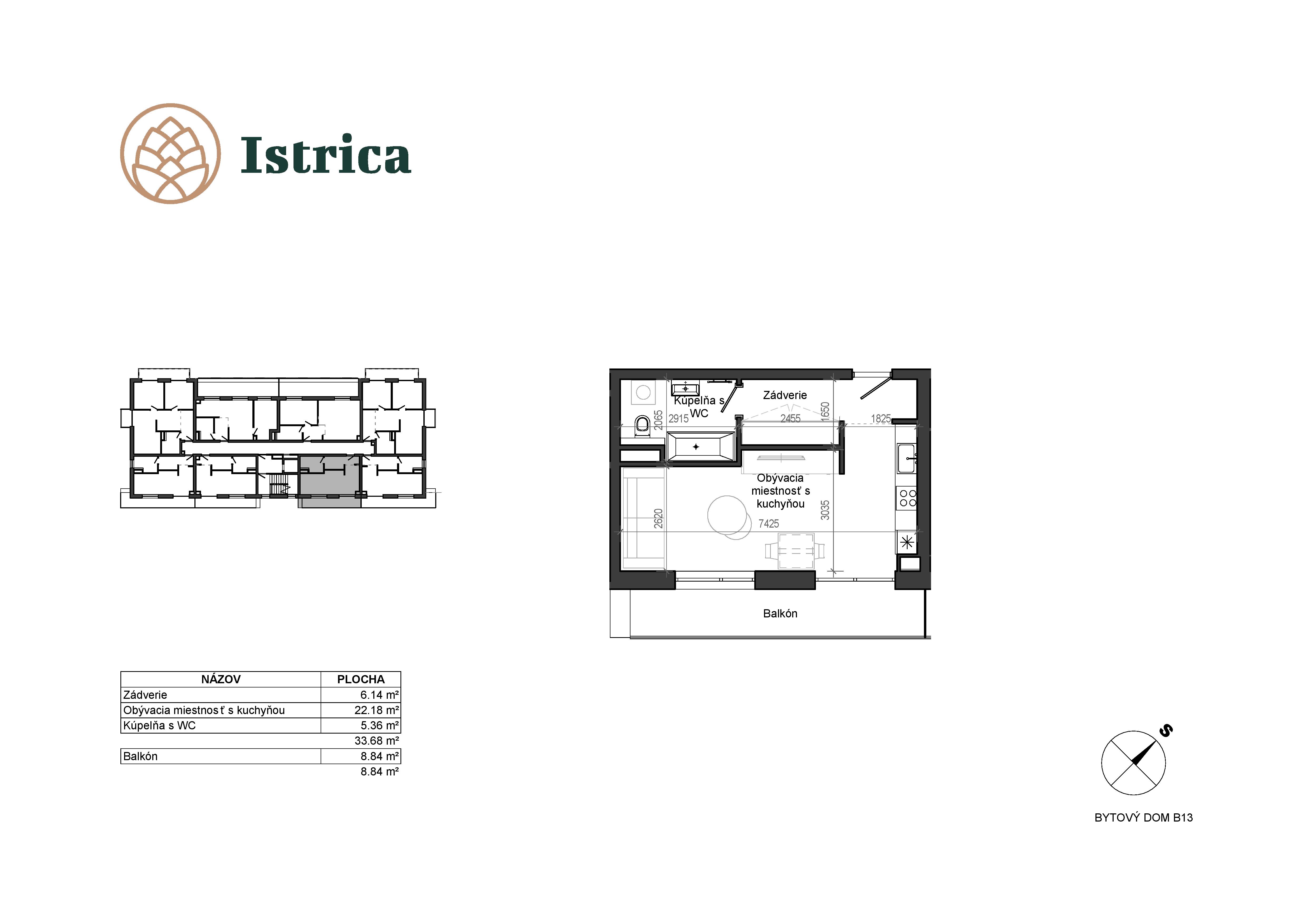 Istrica - B13 – 7H - Pôdorys