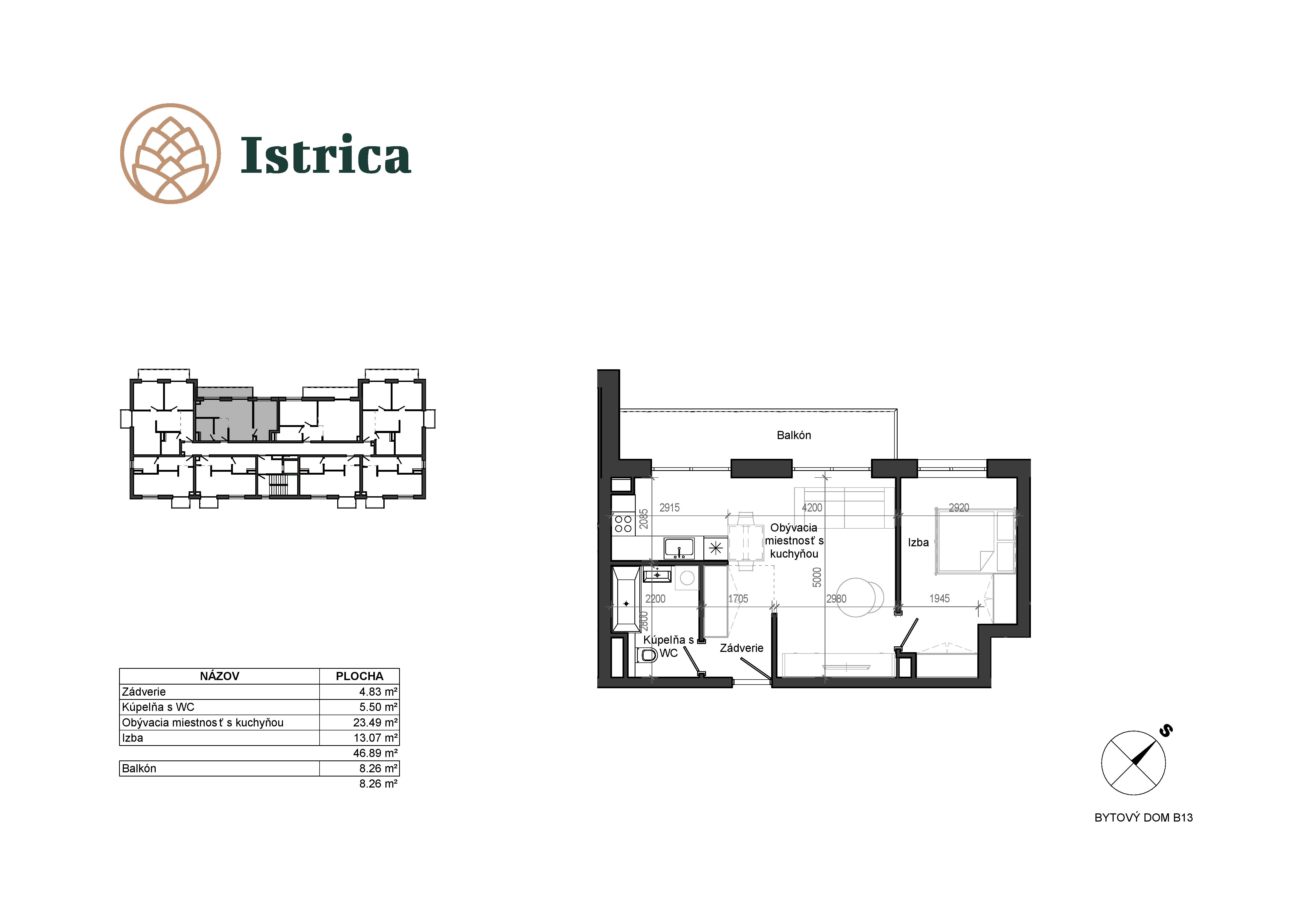 Istrica - B13 – 8D - Pôdorys