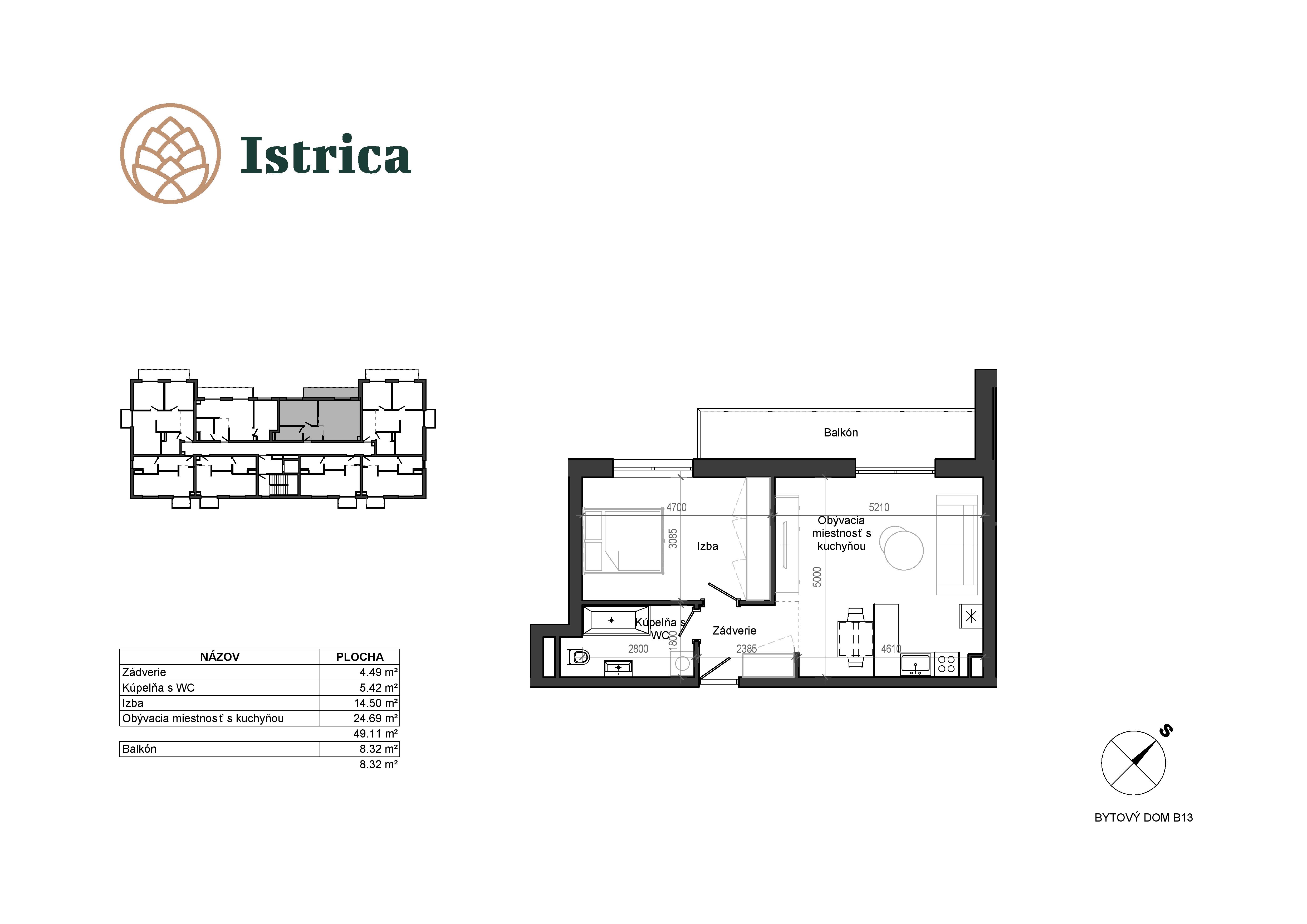 Istrica - B13 – 8E - Pôdorys