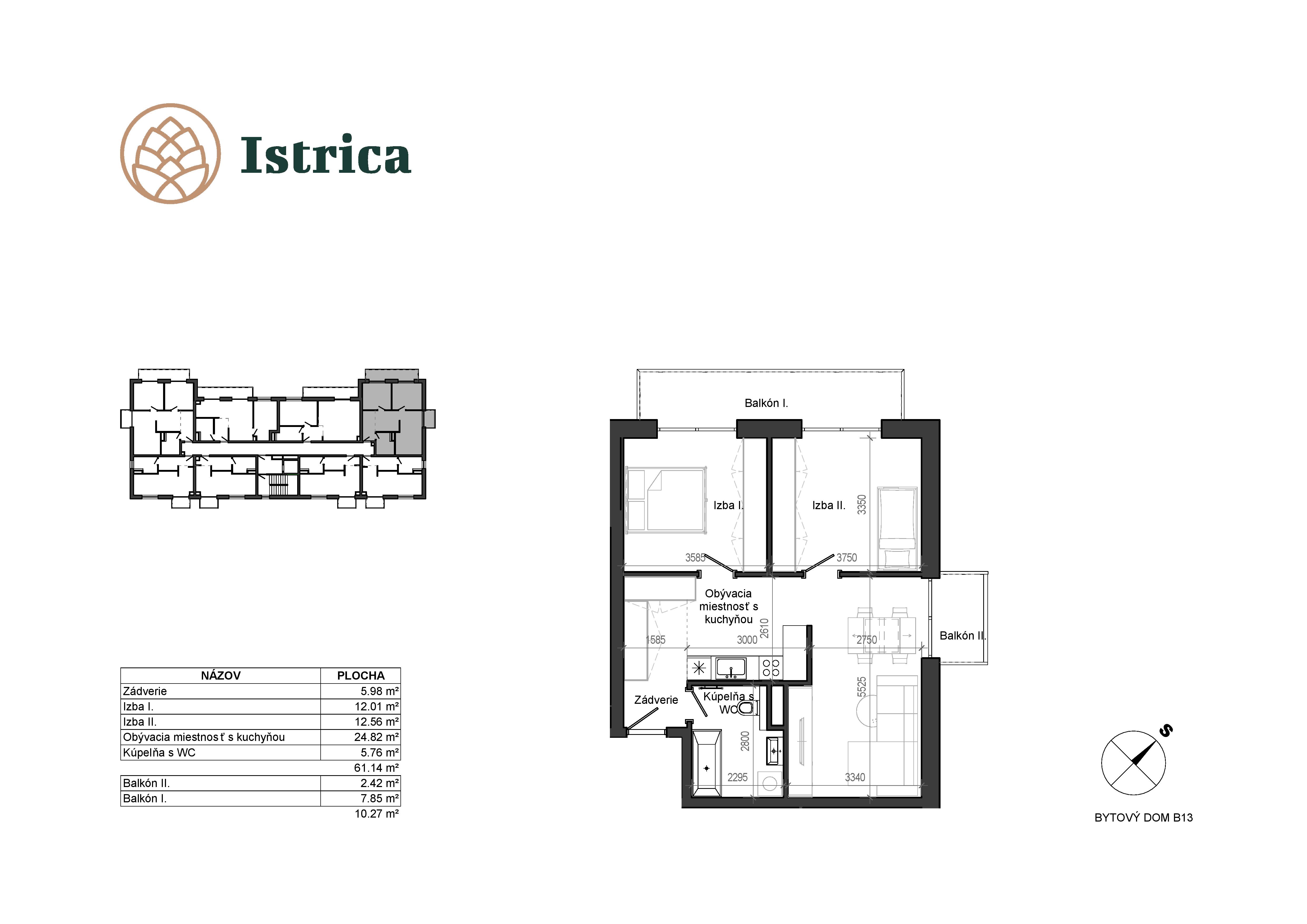 Istrica - B13 – 8F - Pôdorys