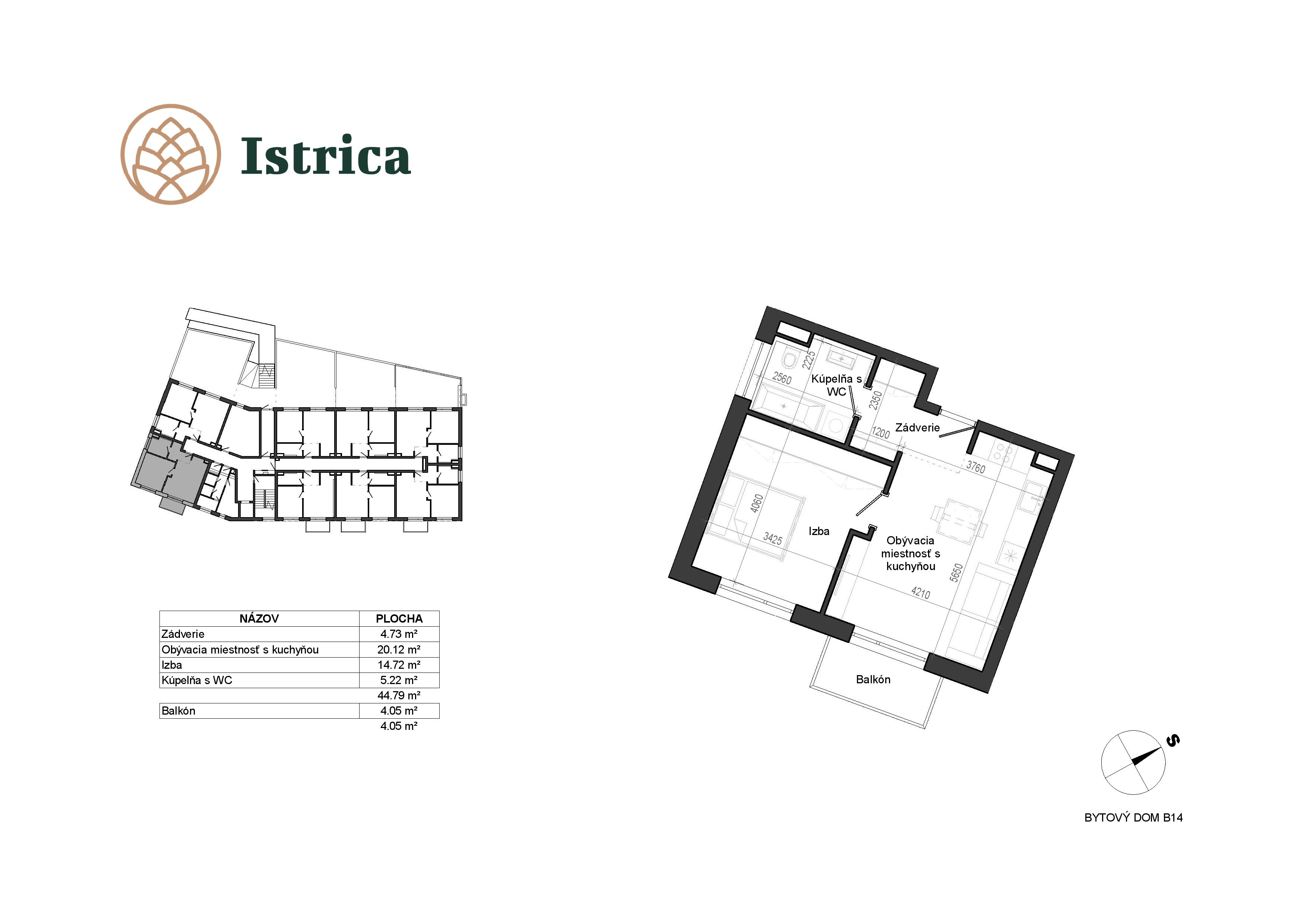 Istrica - B14 – 1A - Pôdorys