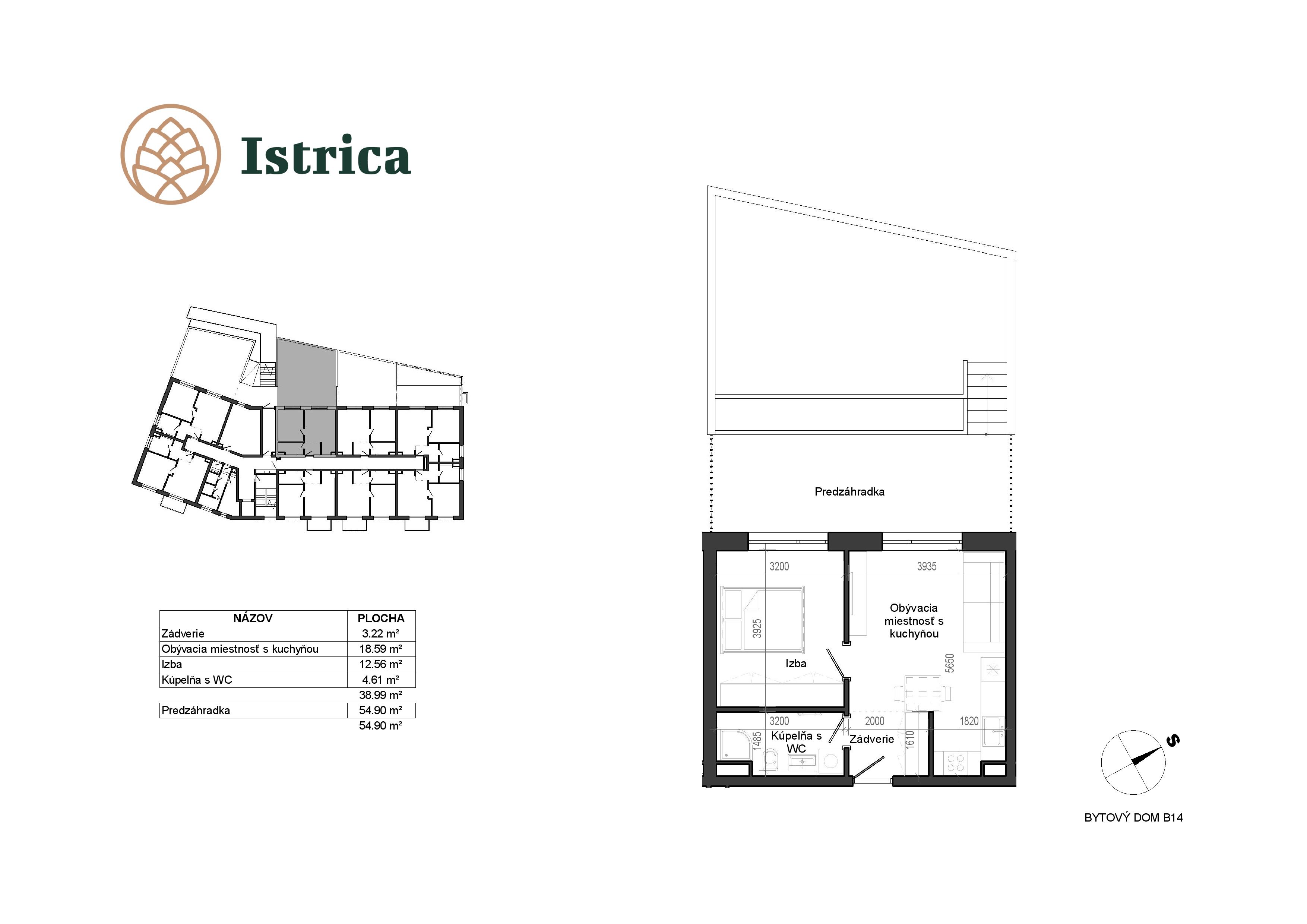 Istrica - B14 – 1D-OP - Pôdorys