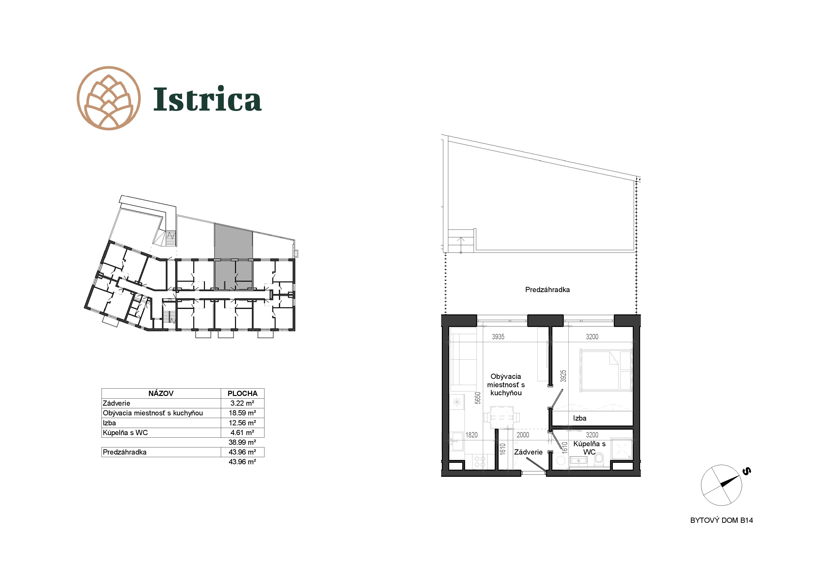 Istrica - B14 – 1E-OP - Pôdorys