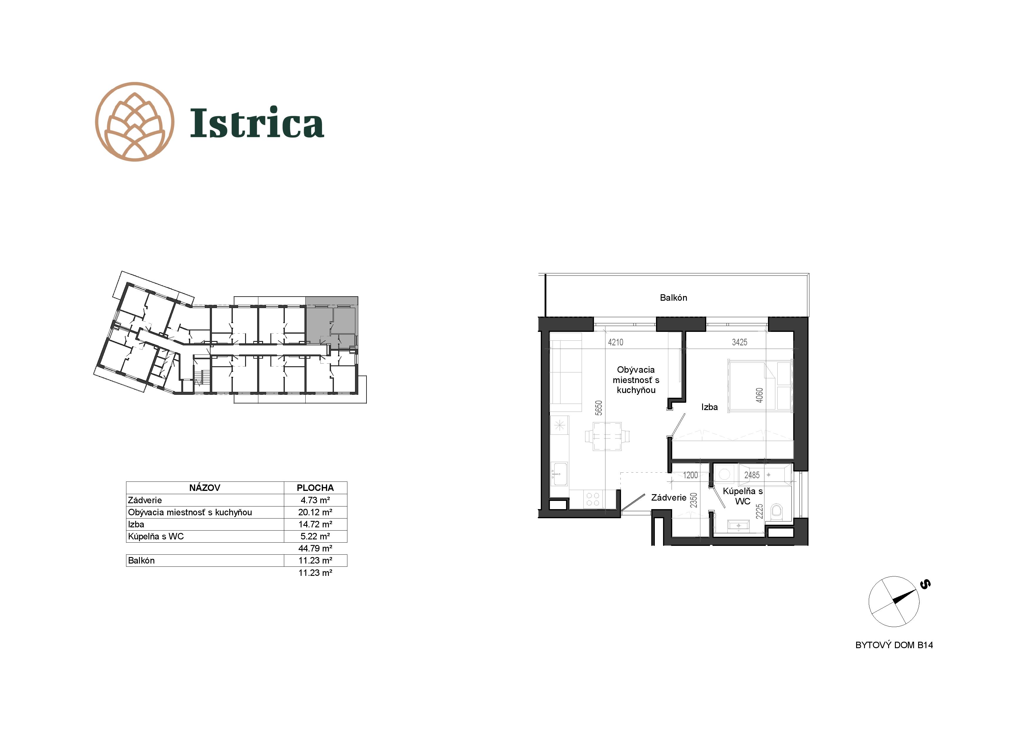 Istrica - B14 – 3F - Pôdorys