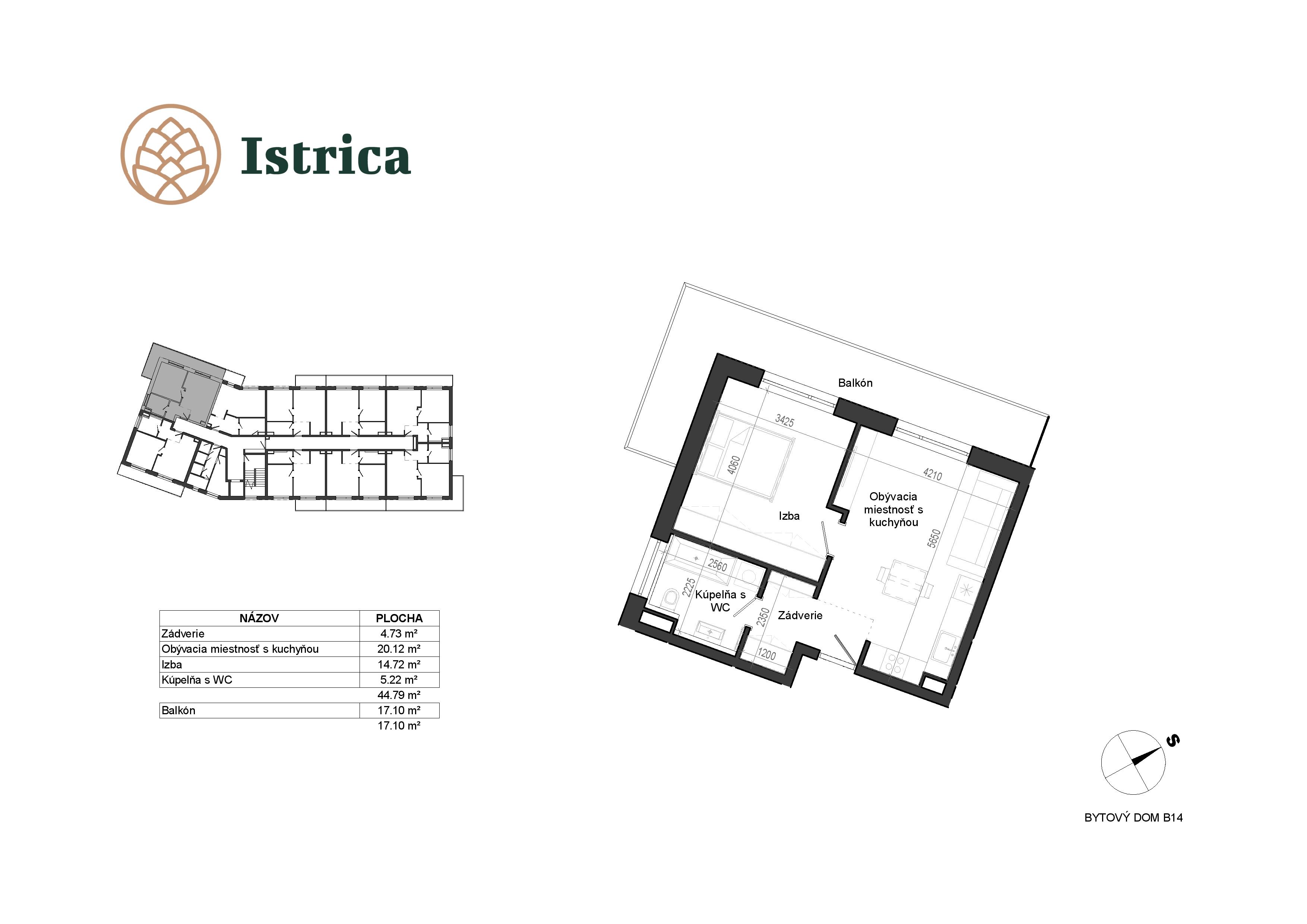 Istrica - B14 – 4B - Pôdorys
