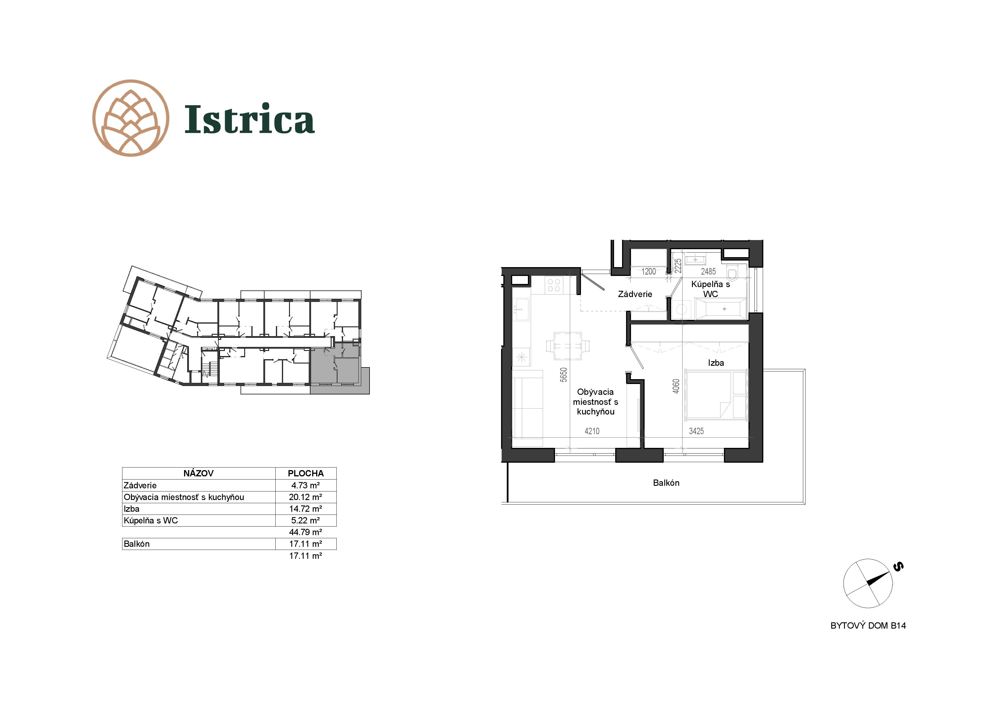 Istrica - B14 – 5F - Pôdorys