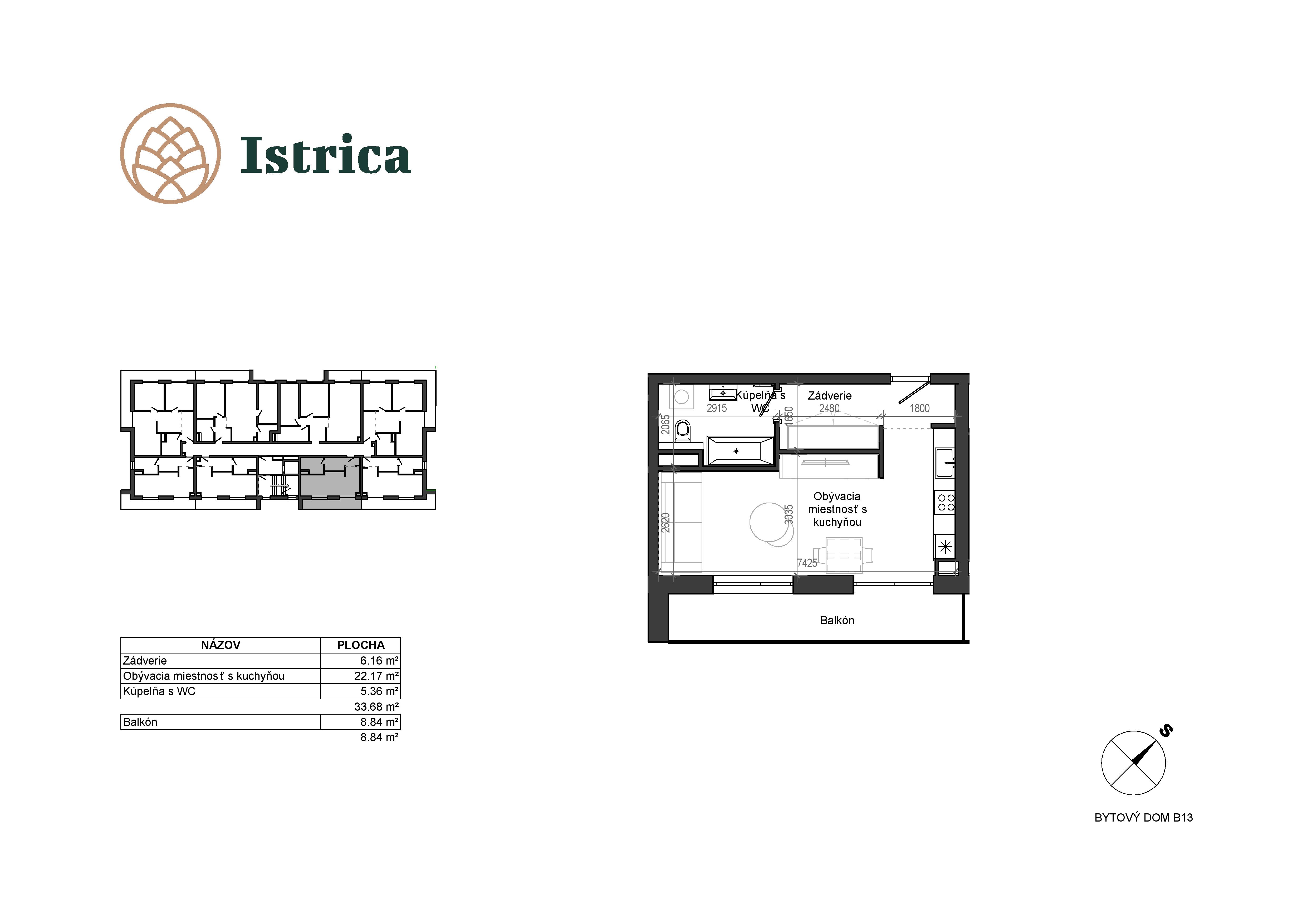 Istrica - B13 – 2H - Pôdorys