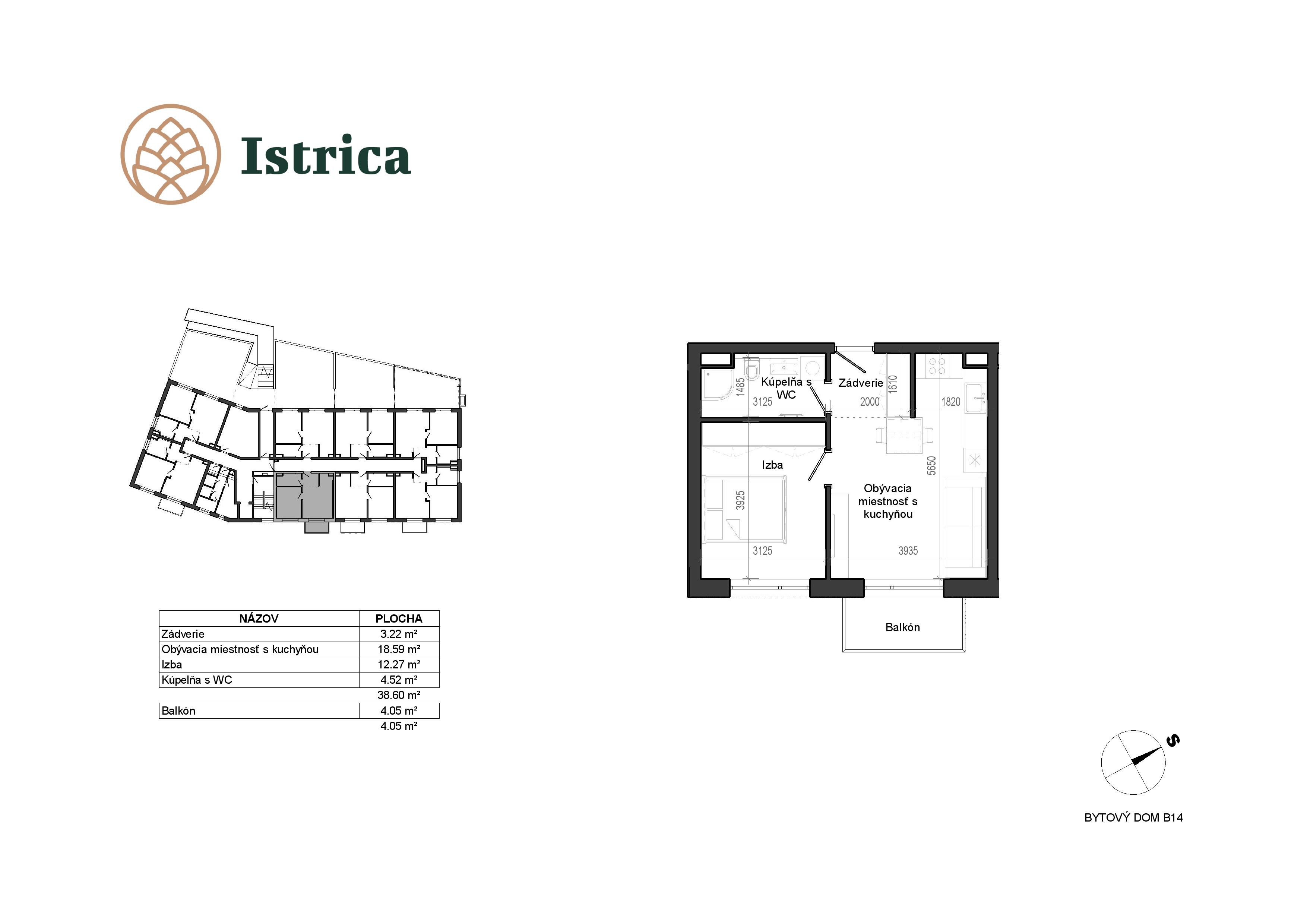 Istrica - B14 – 1I - Pôdorys