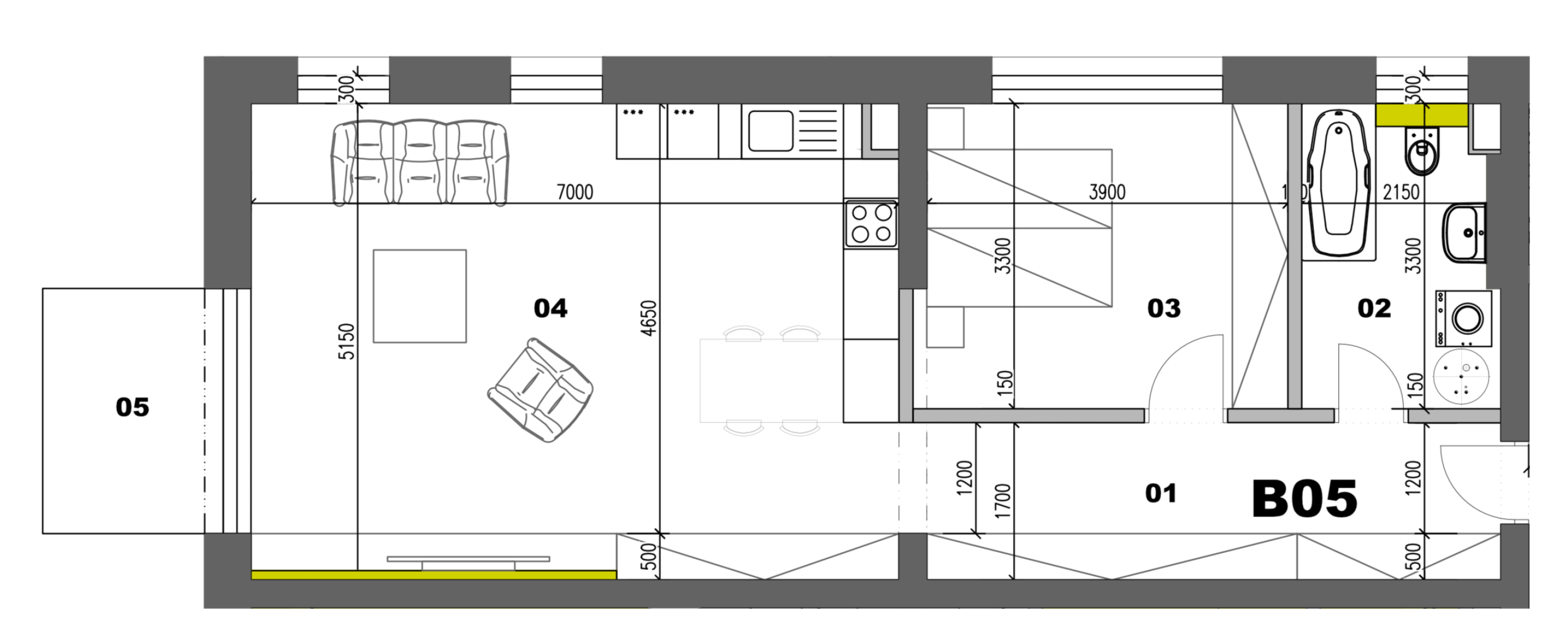 Na Kačici - B05 2i - Pôdorys