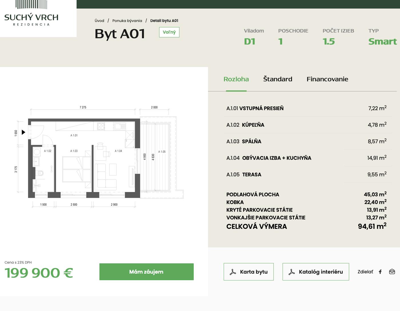Rezidencia Suchý Vrch - A01 - Pôdorys