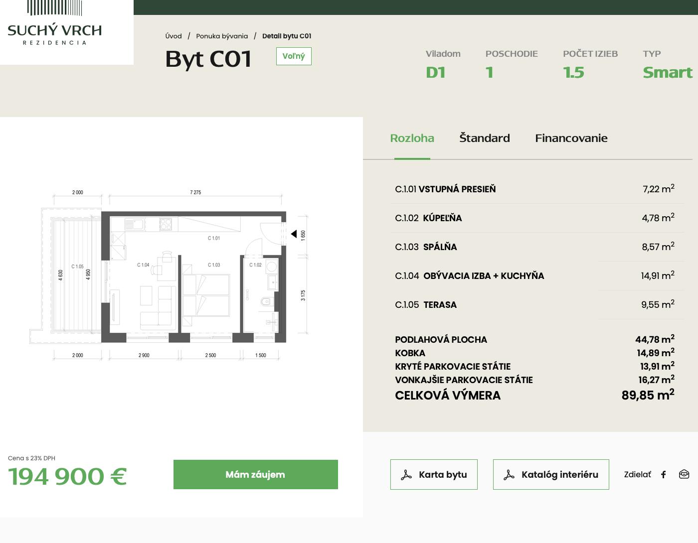 Rezidencia Suchý Vrch - C01 - Pôdorys