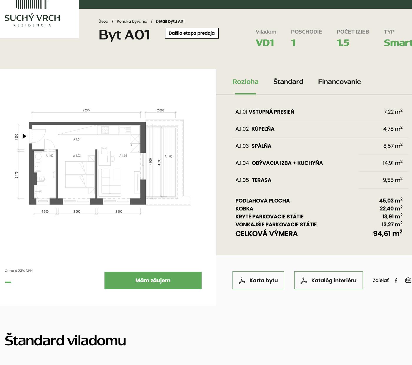 Rezidencia Suchý Vrch - A01 - Pôdorys