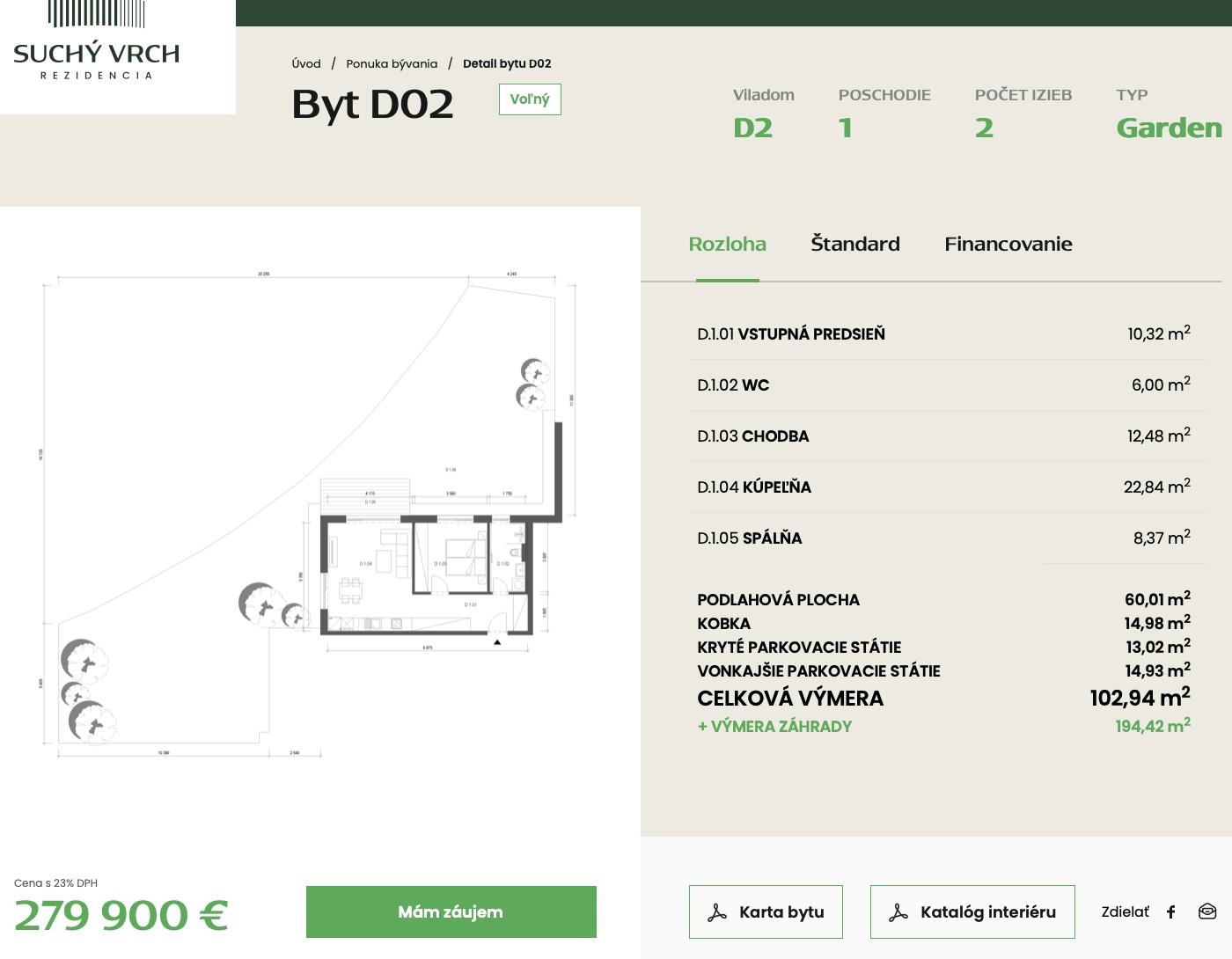 Rezidencia Suchý Vrch - D02 - Pôdorys