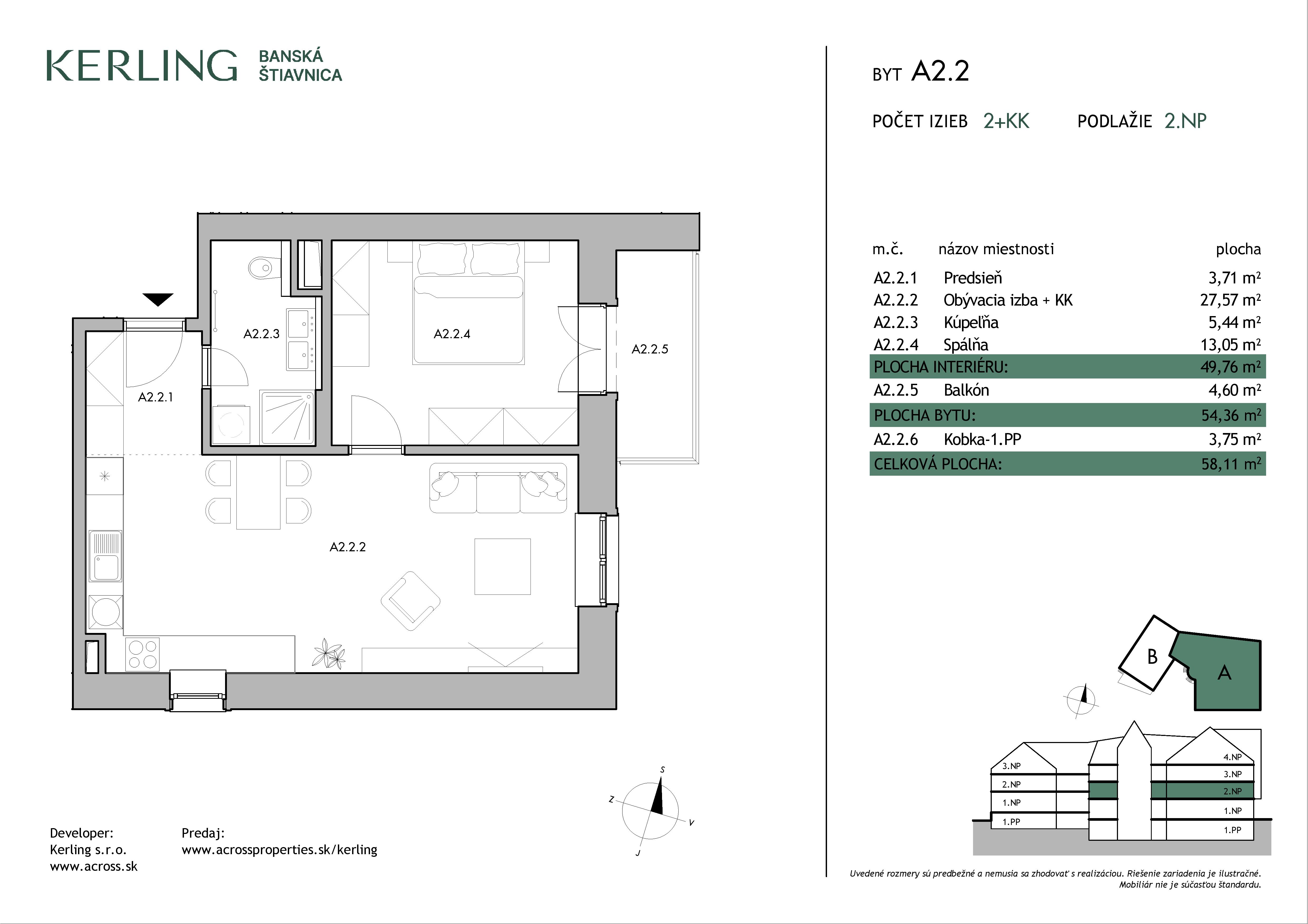 Kerling - A2.2 - Pôdorys