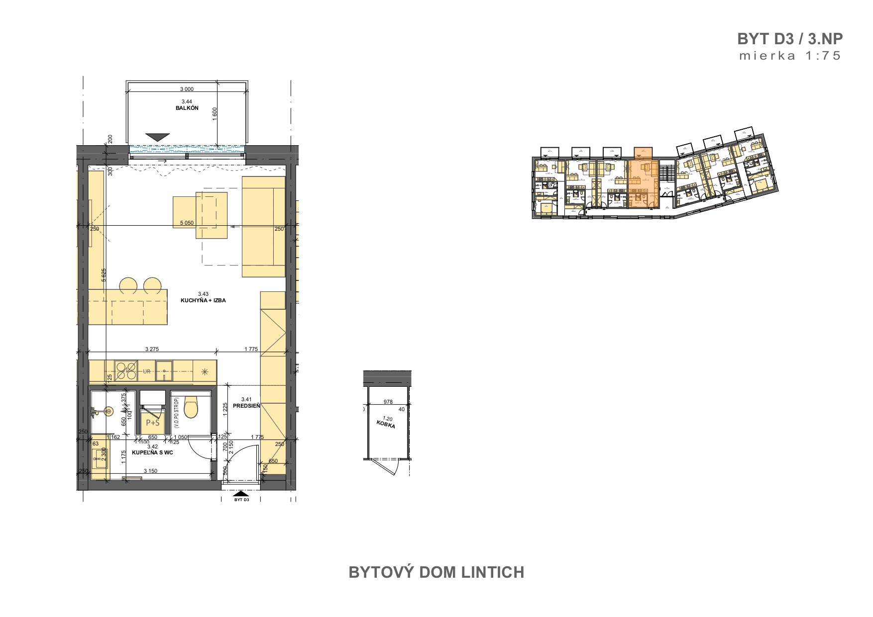 Slnečné Byty Lintich - c.11 (D3) - Pôdorys