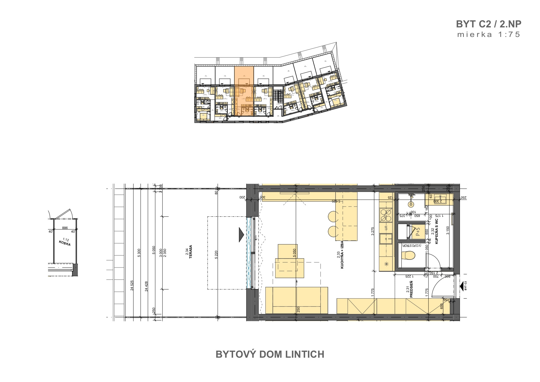 Slnečné Byty Lintich - c.3 (C2) - Pôdorys