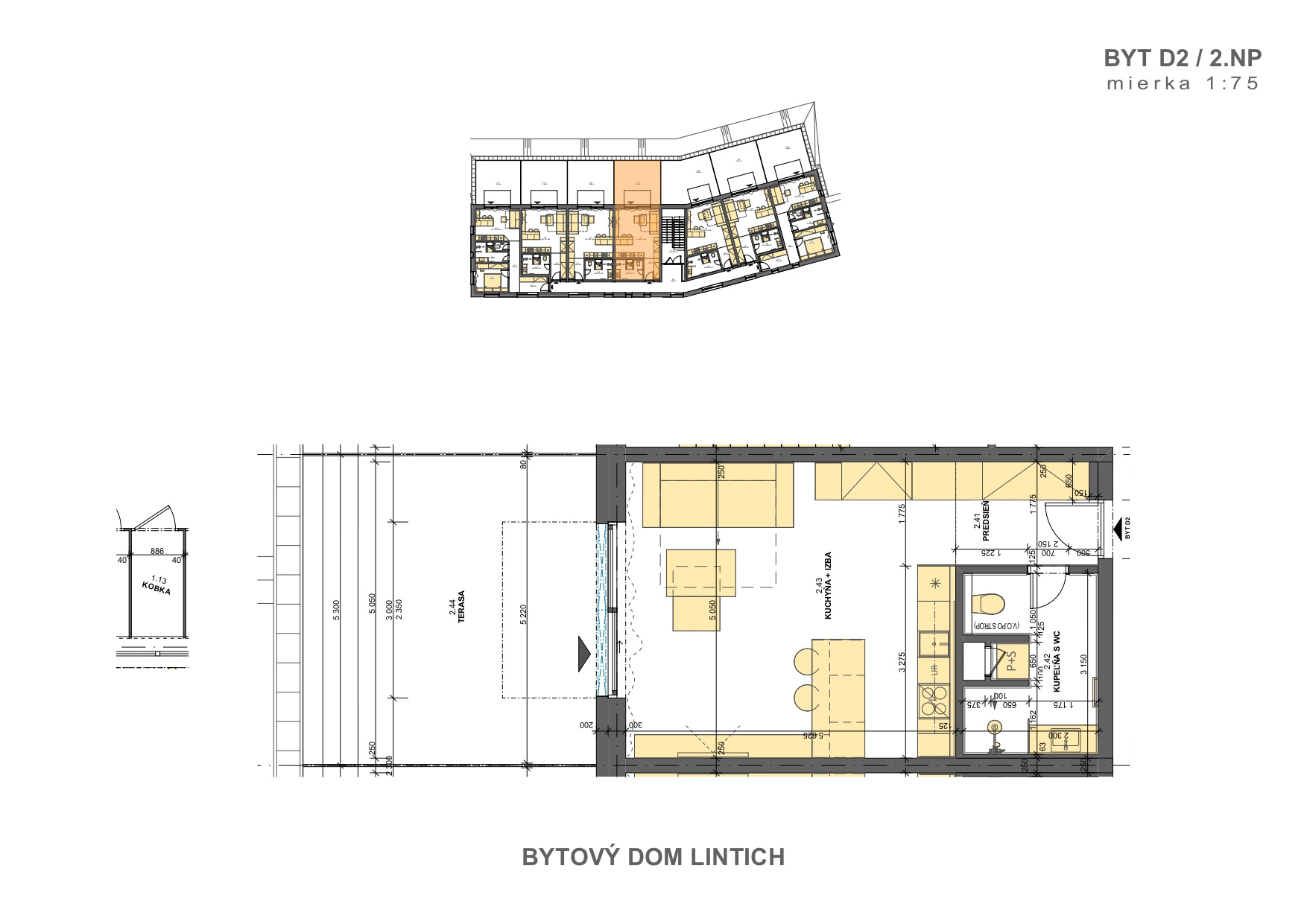 Slnečné Byty Lintich - c.4 (D2) - Pôdorys
