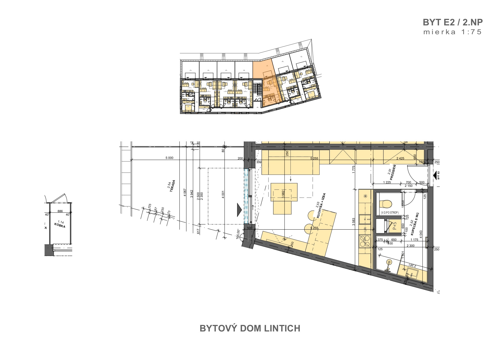 Slnečné Byty Lintich - c.5 (E2) - Pôdorys