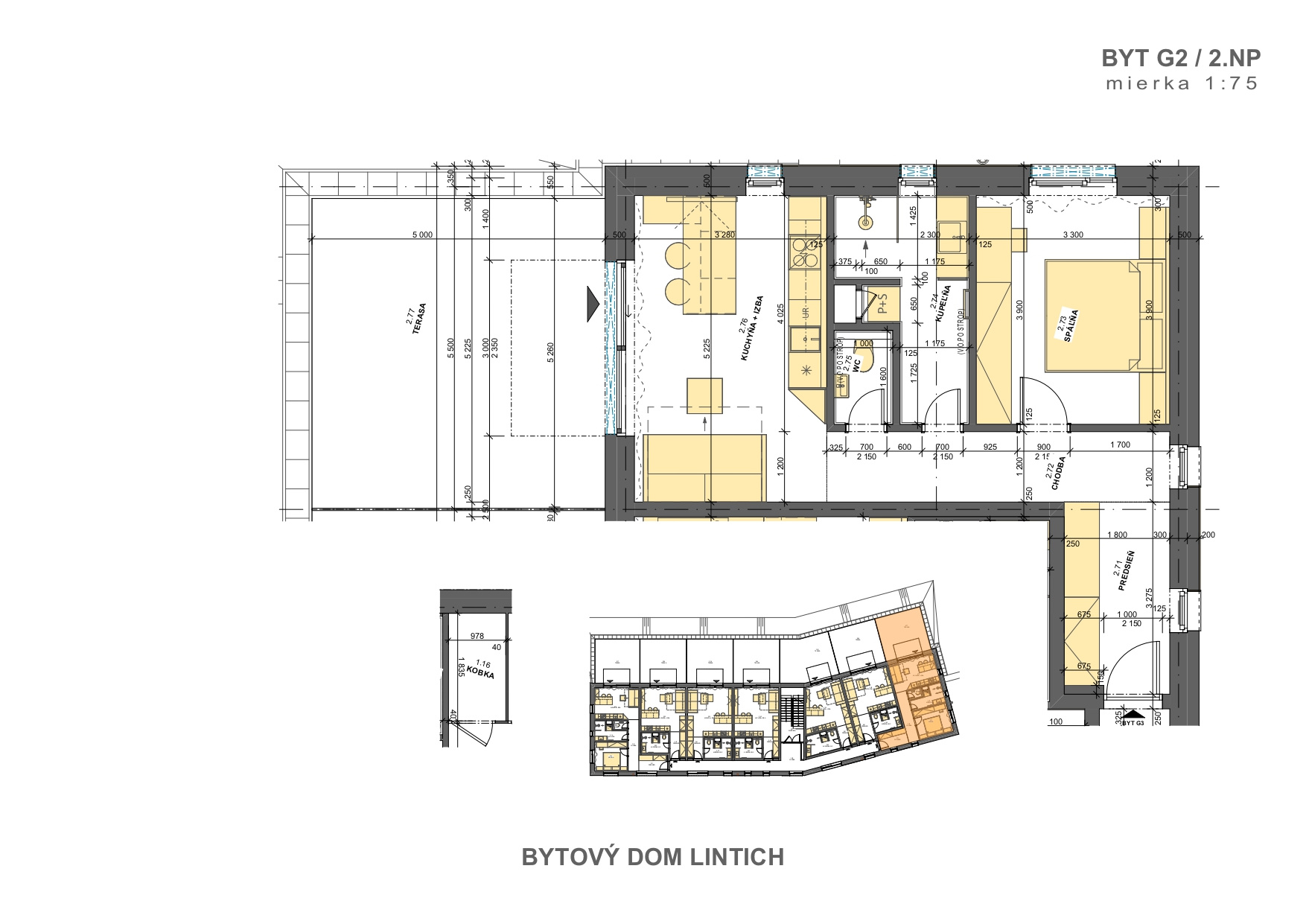 Slnečné Byty Lintich - c.7 (G2) - Pôdorys