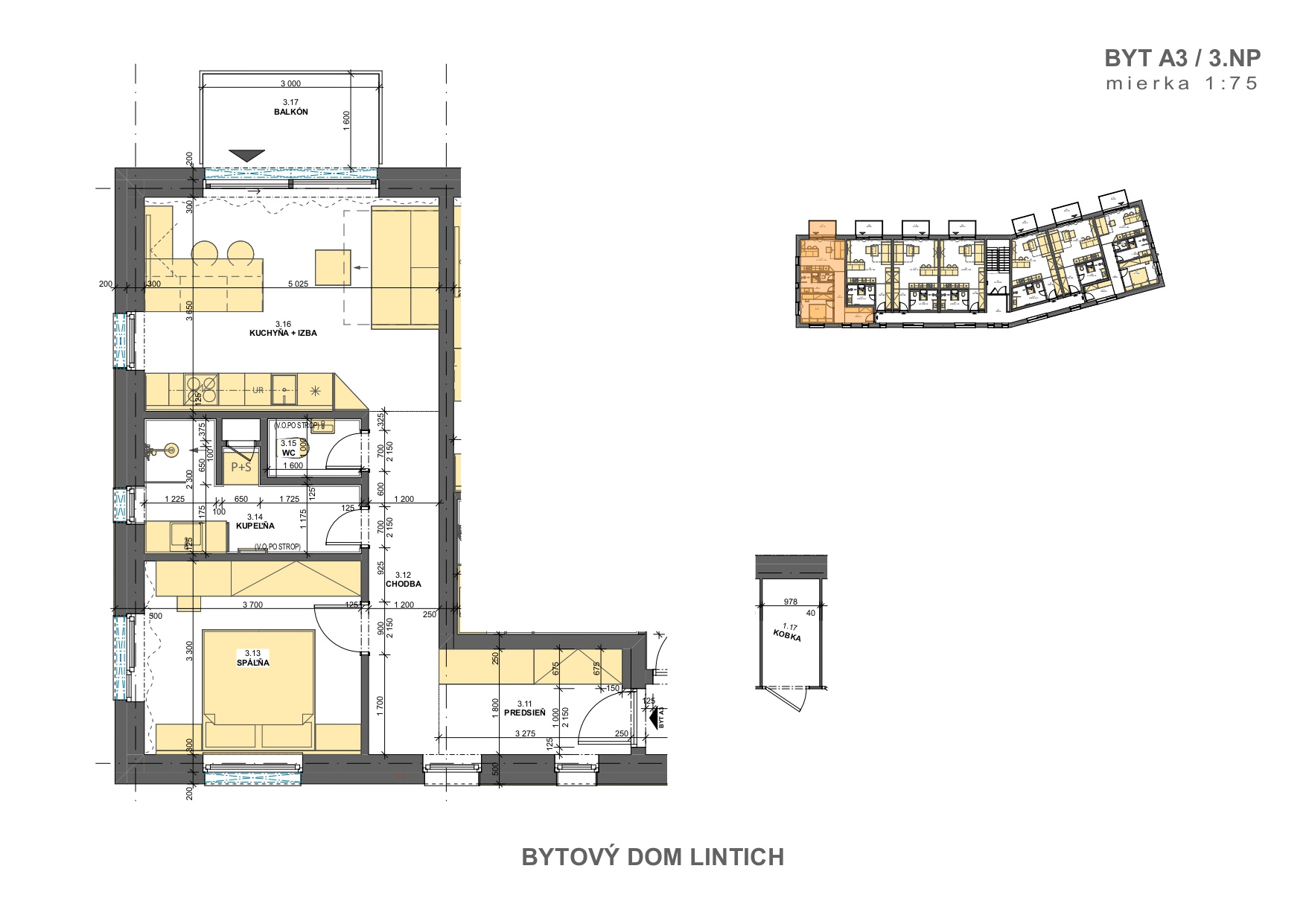 Slnečné Byty Lintich - c.8 (A3) - Pôdorys