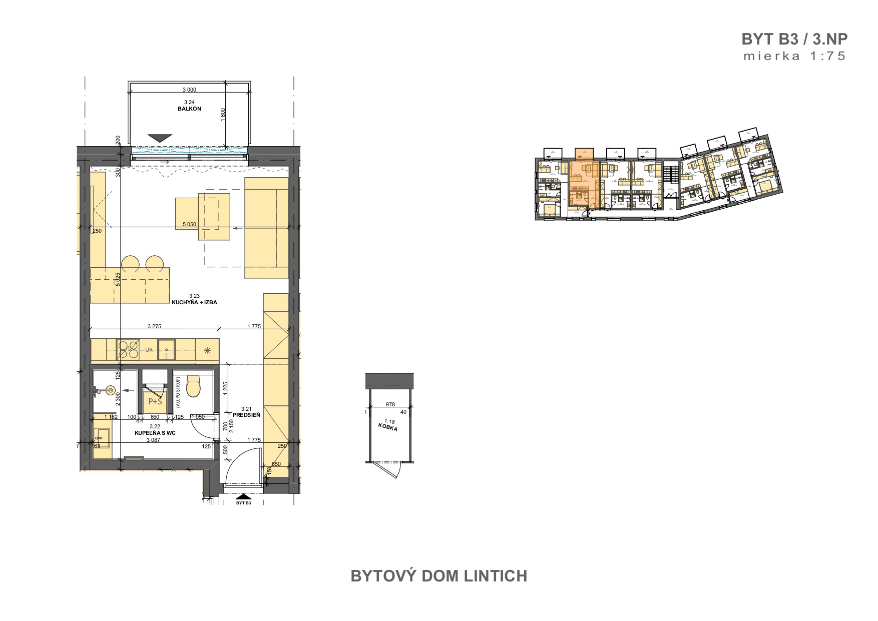 Slnečné Byty Lintich - c.9 (B3) - Pôdorys